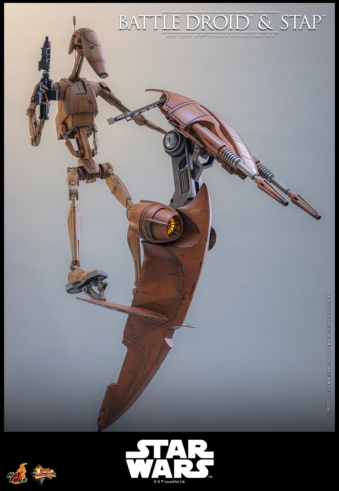 Star Wars: The Phantom Menace MMS887 Battle Droid & STAP 1/6th Scale Collectible Figure and Vehicle Accessory Gallery Image 7