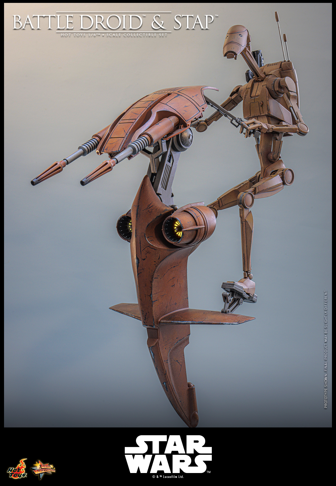 Star Wars: The Phantom Menace MMS887 Battle Droid & STAP 1/6th Scale Collectible Figure and Vehicle Accessory Gallery Image 9
