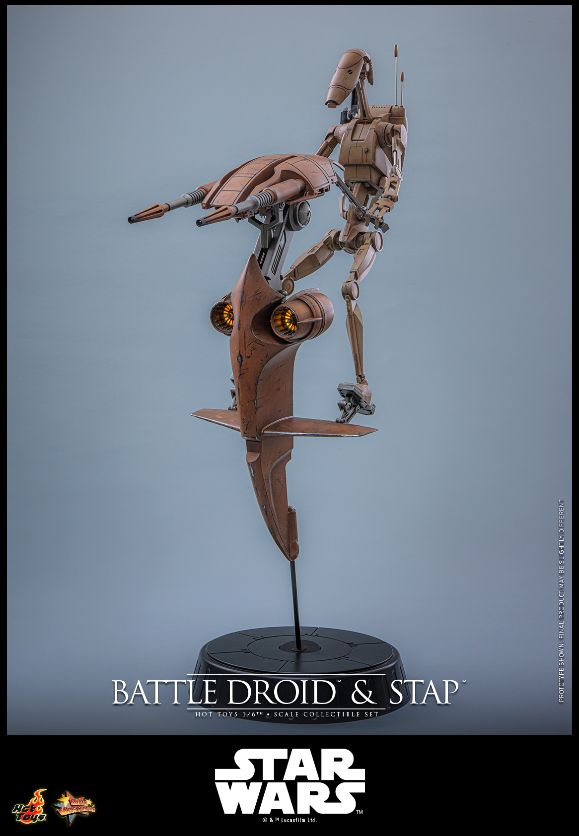Star Wars: The Phantom Menace MMS887 Battle Droid & STAP 1/6th Scale Collectible Figure and Vehicle Accessory Gallery Image 6