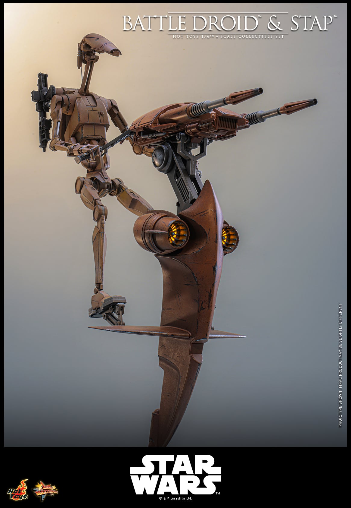 Star Wars: The Phantom Menace MMS887 Battle Droid & STAP 1/6th Scale Collectible Figure and Vehicle Accessory Gallery Image 11
