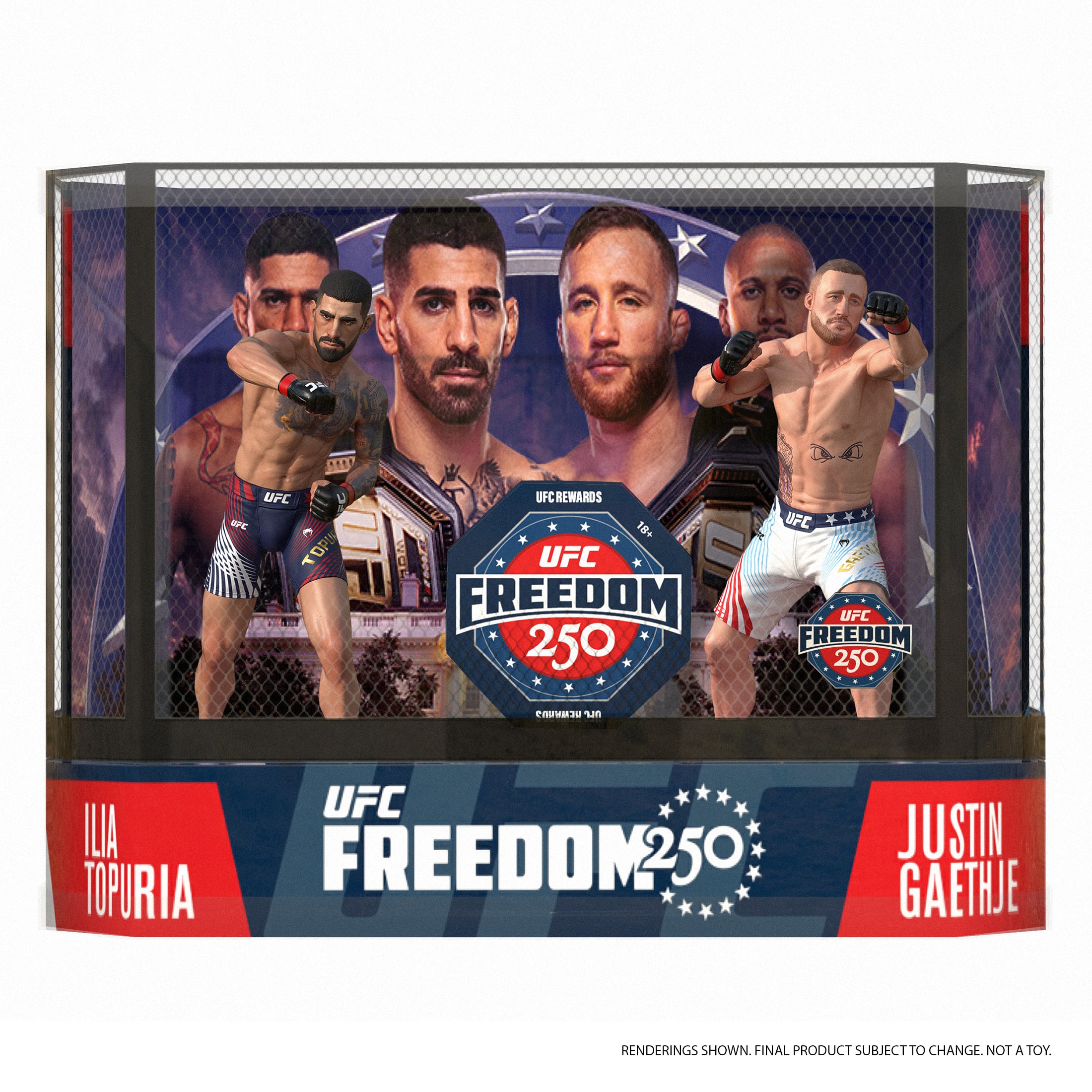 UFC SportsPicks Ilia Topuria & Justin Gaethje (UFC Freedom 250) 7" Posed Figure Two-Pack Gallery Image 7