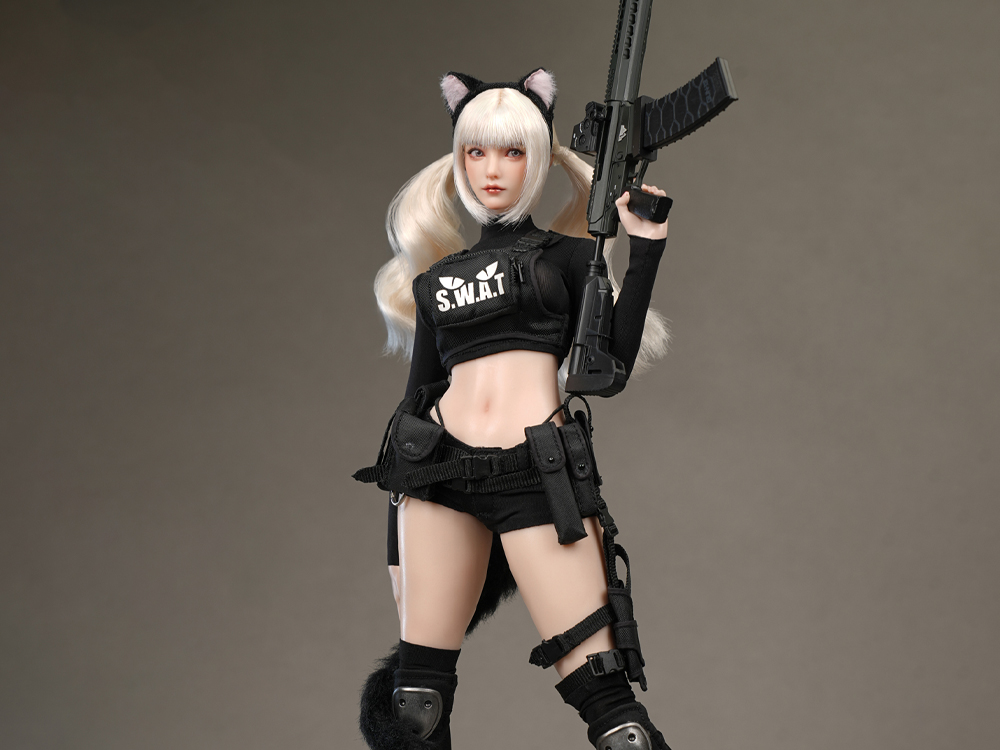 Meow SWAT (Ver. B) 1/6 Scale Head Sculpt & Clothing Accessory Set (I8-C11-B) Gallery Image 1