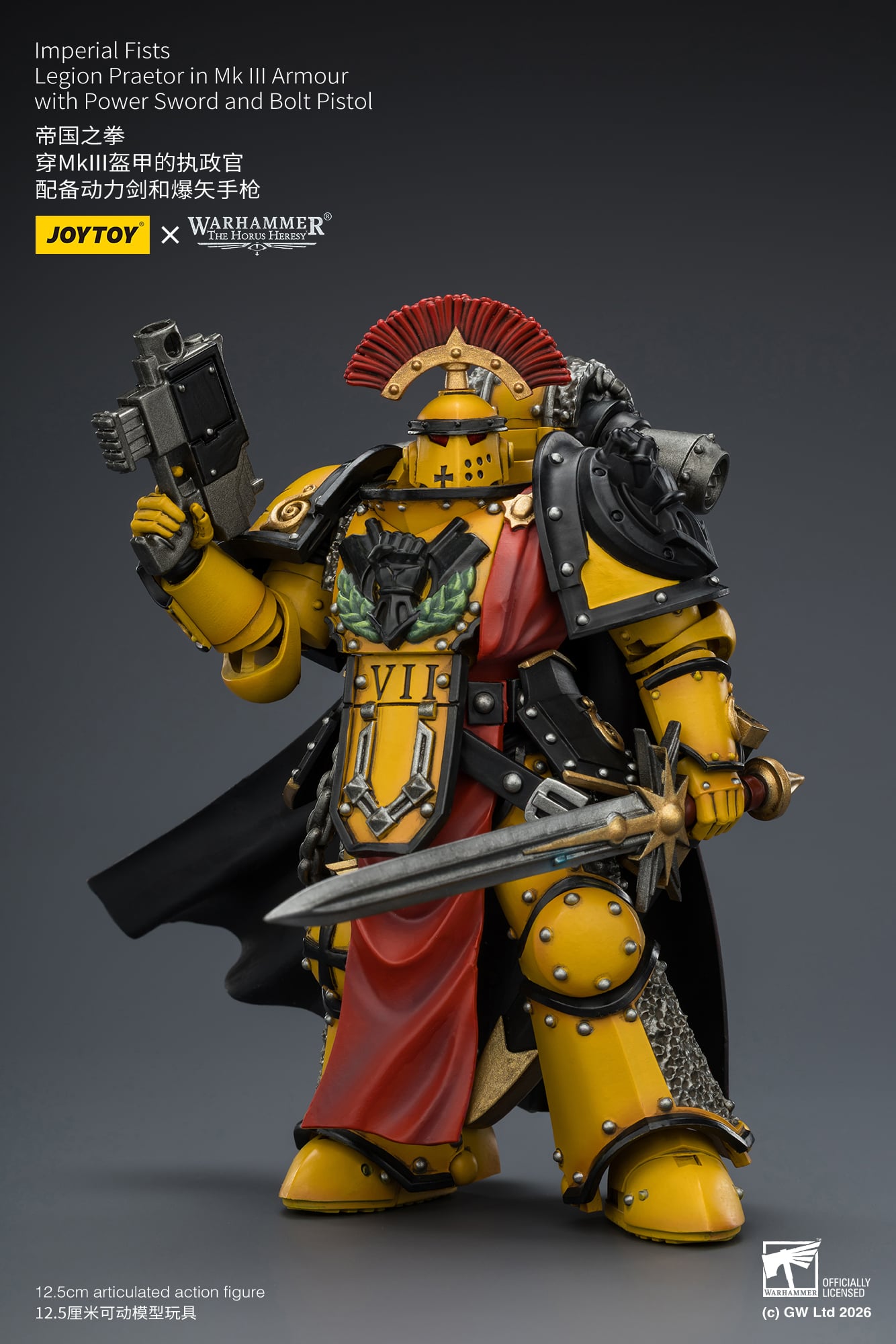 Warhammer: The Horus Heresy Imperial Fists Legion Praetor in Mk III Armour 1/18 Scale Action Figure Gallery Image 6