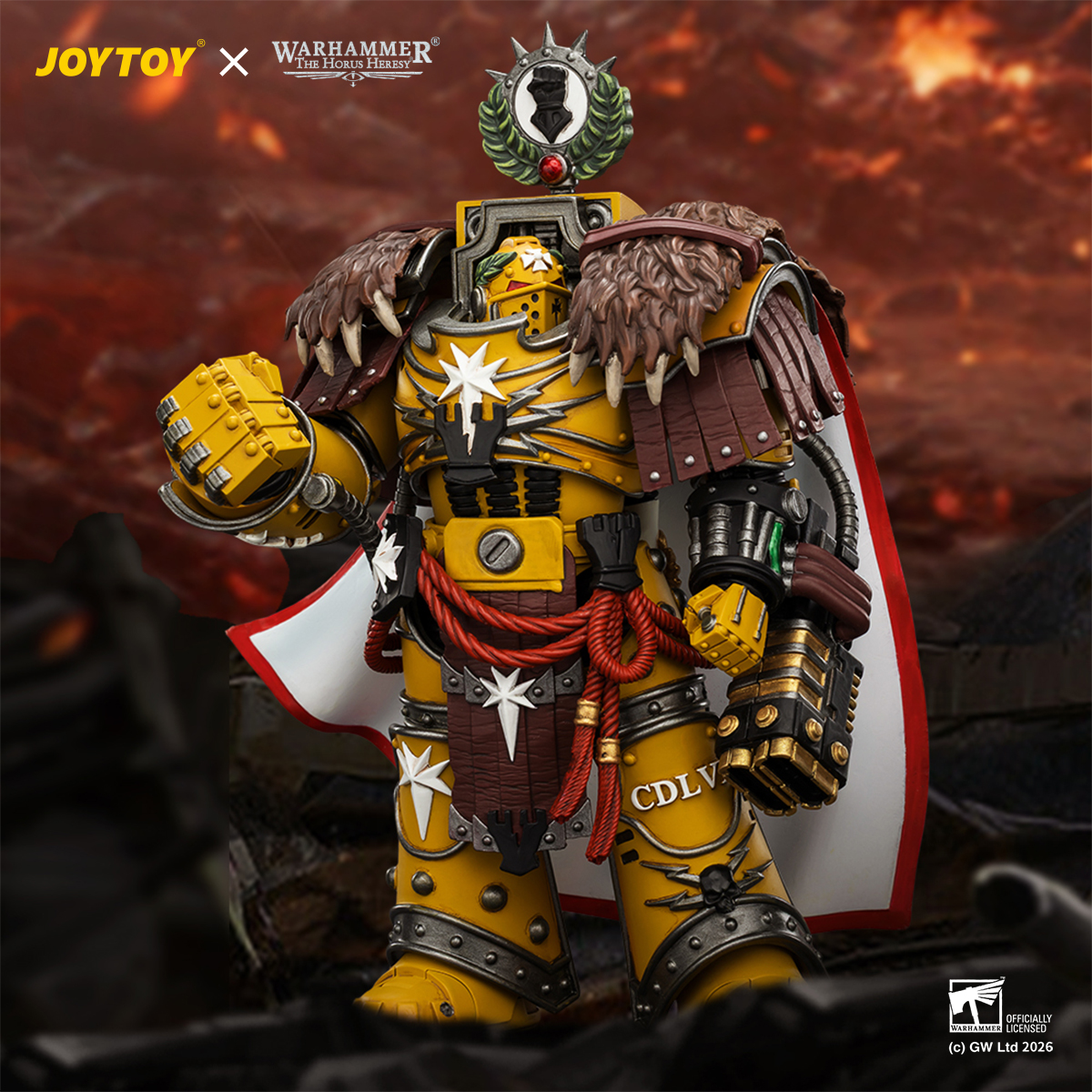 Warhammer: The Horus Heresy Imperial Fists Lord Castellan Evander Garrius The Tyrant of Cthonia 1/18 Scale Action Figure Gallery Image 3