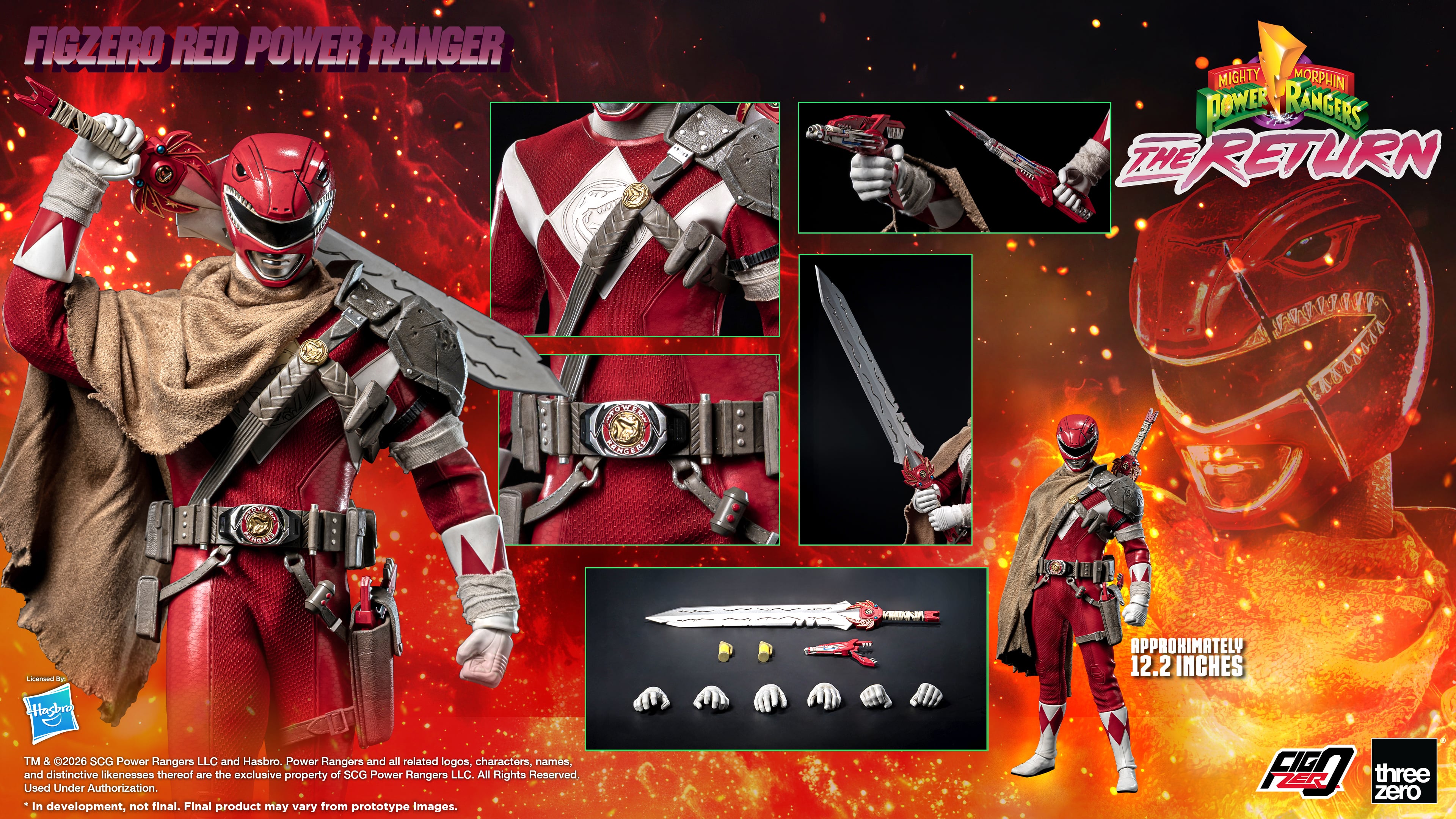 Mighty Morphin Power Rangers: The Return FigZero Red Ranger 1/6 Scale Action Figure Gallery Image 16