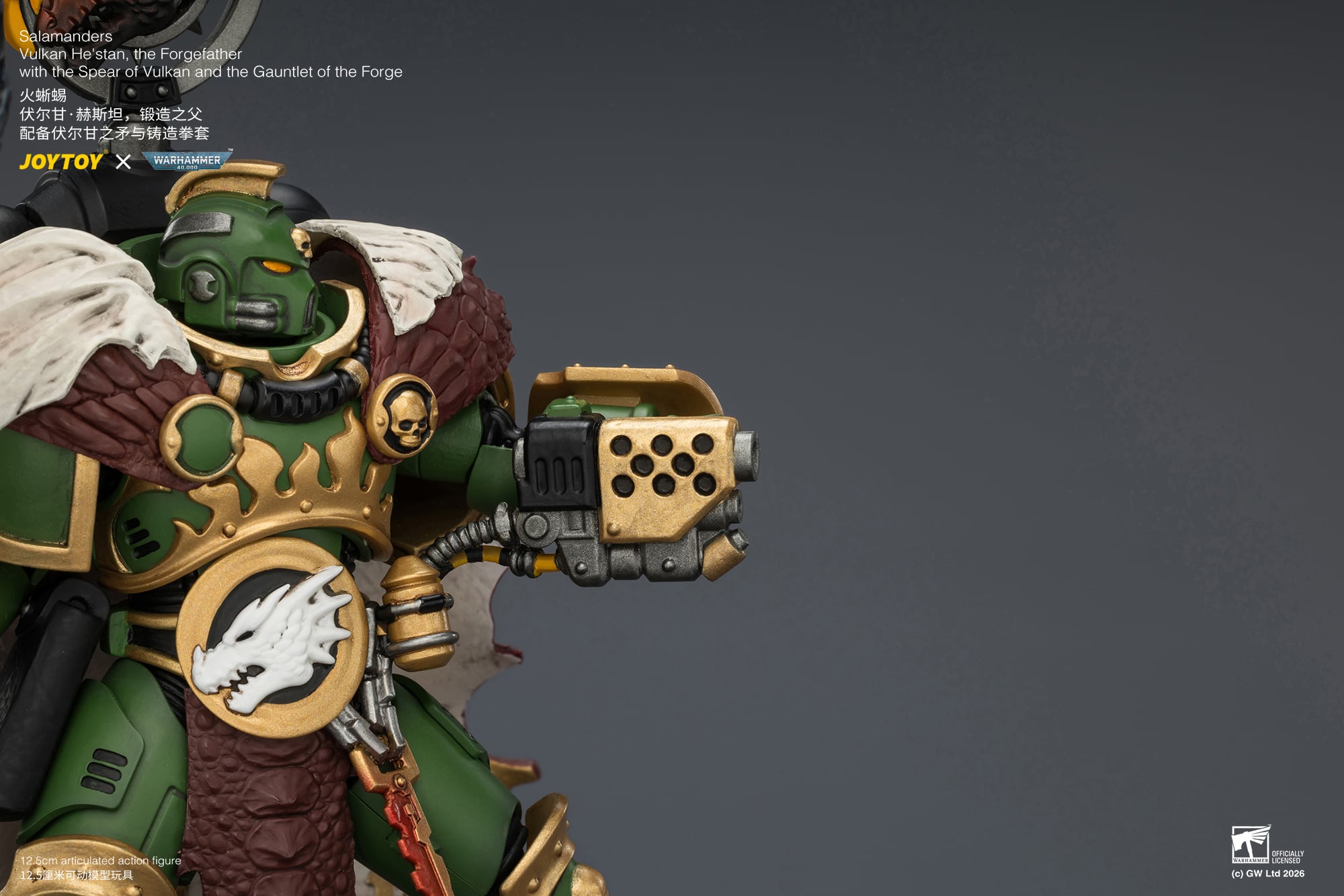 Warhammer 40,000 Salamanders Vulkan He'Stan The Forgefather 1/18 Scale Action Figure Gallery Image 12