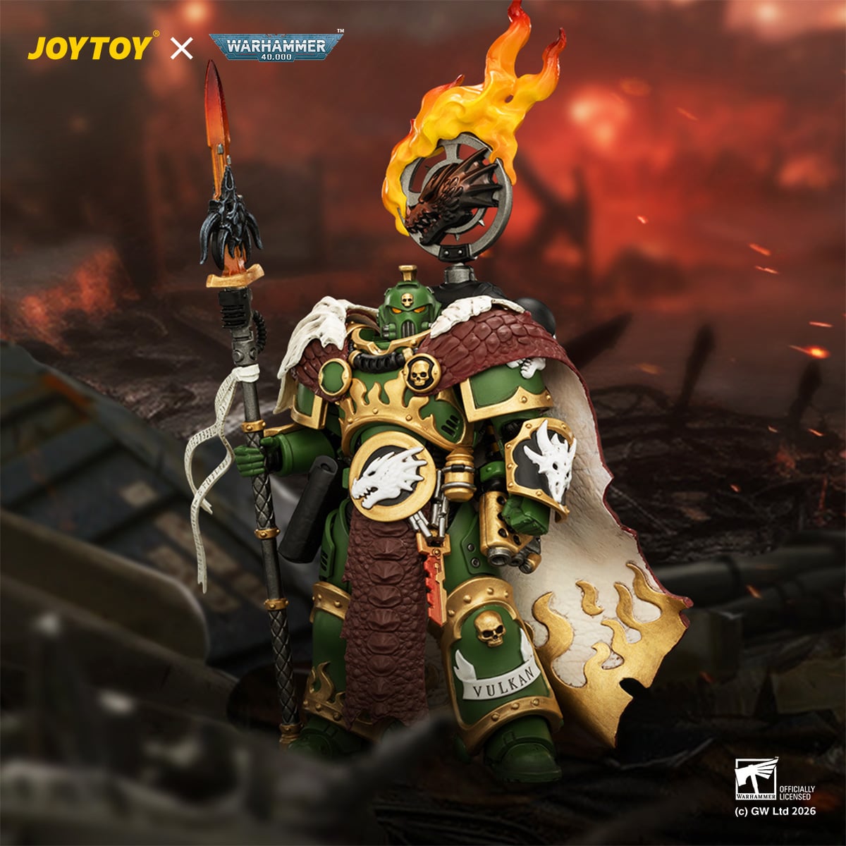 Warhammer 40,000 Salamanders Vulkan He'Stan The Forgefather 1/18 Scale Action Figure Gallery Image 3