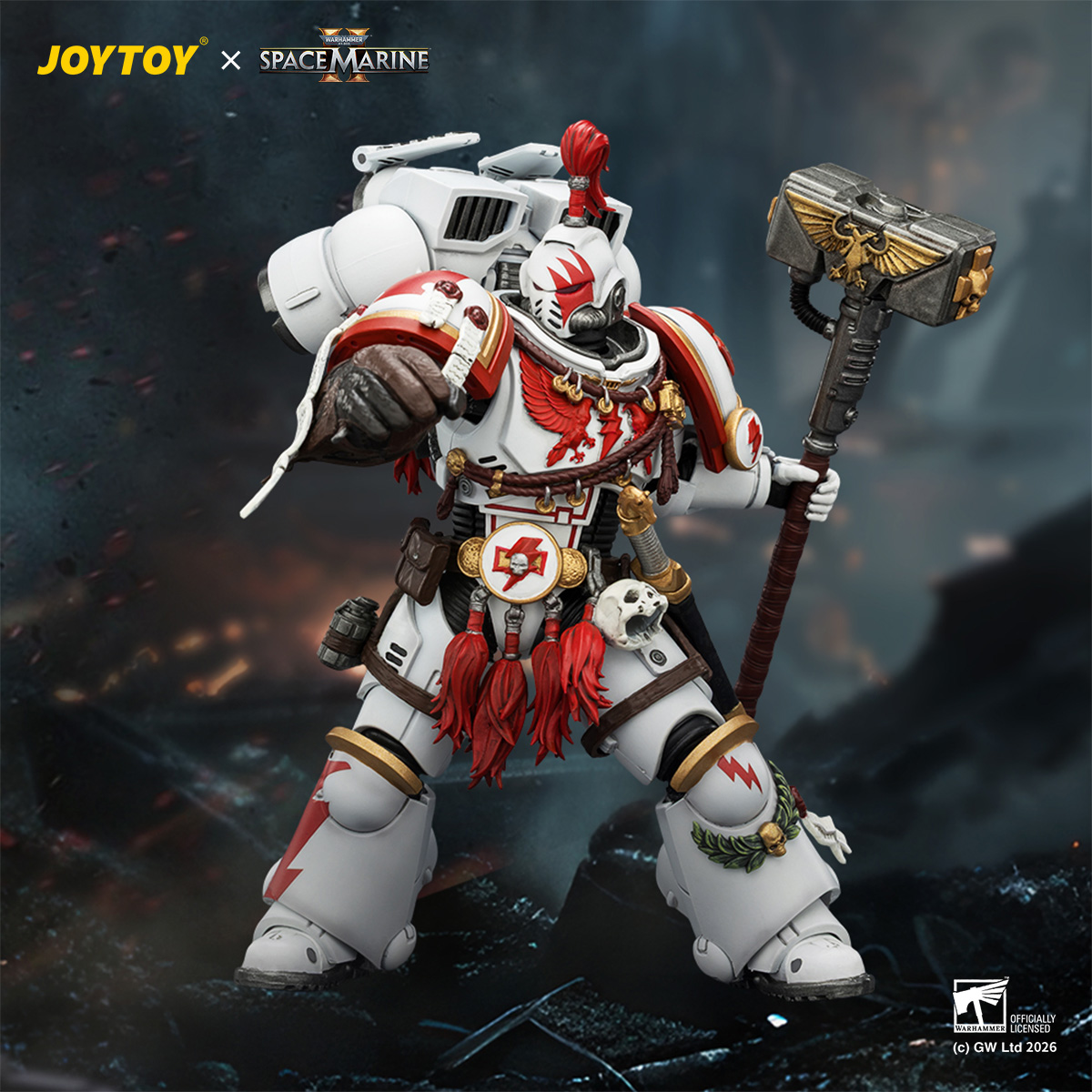 Warhammer 40,000: Space Marine 2 White Scars Assault Intercessor Champion (Game Edition) 1/18 Scale Action Figure Gallery Image 3
