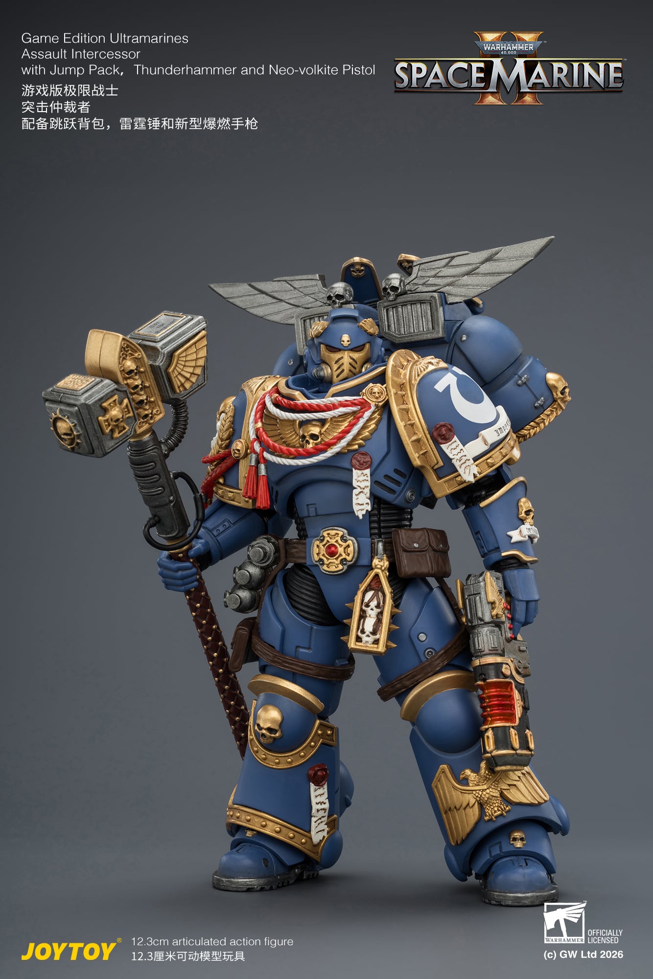 Warhammer 40,000: Space Marine 2 Ultramarines Assault Intercessor (Game Edition) 1/18 Scale Action Figure Gallery Image 6