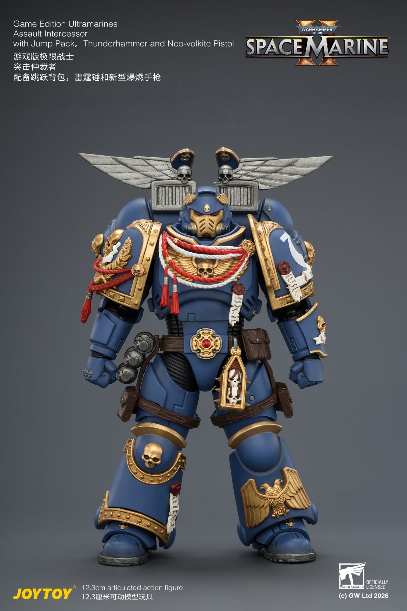 Warhammer 40,000: Space Marine 2 Ultramarines Assault Intercessor (Game Edition) 1/18 Scale Action Figure Gallery Image 4