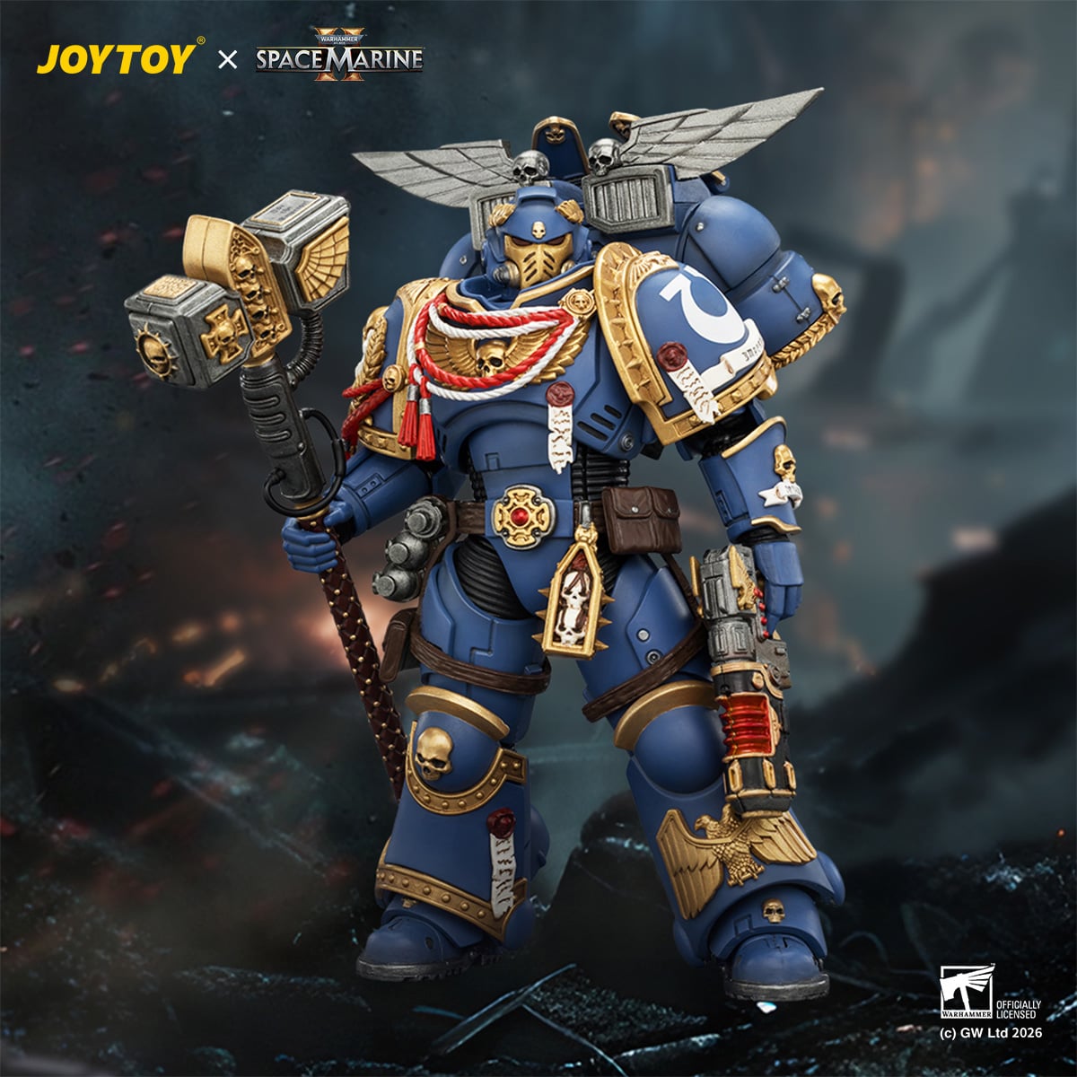 Warhammer 40,000: Space Marine 2 Ultramarines Assault Intercessor (Game Edition) 1/18 Scale Action Figure Gallery Image 3