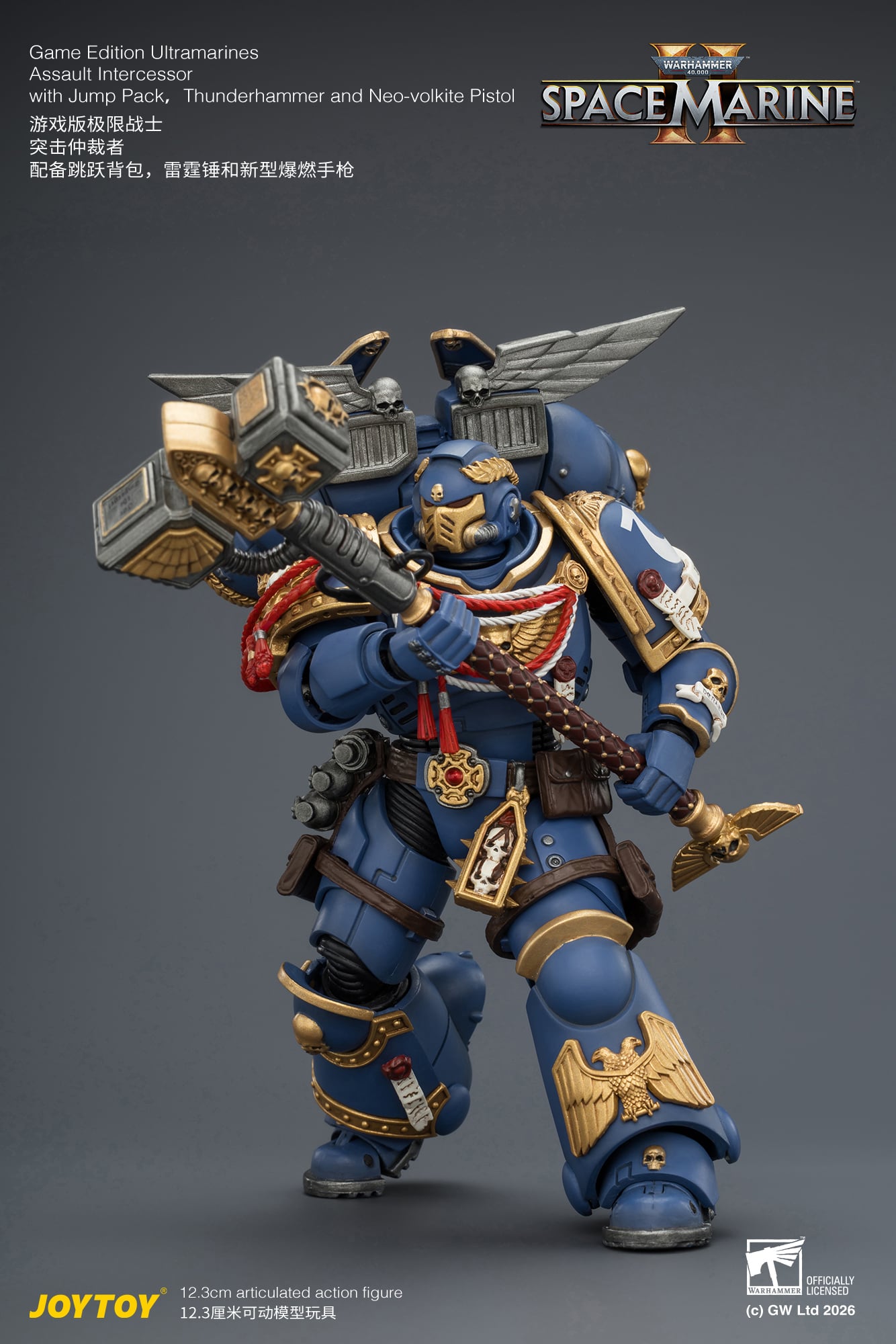 Warhammer 40,000: Space Marine 2 Ultramarines Assault Intercessor (Game Edition) 1/18 Scale Action Figure Gallery Image 10