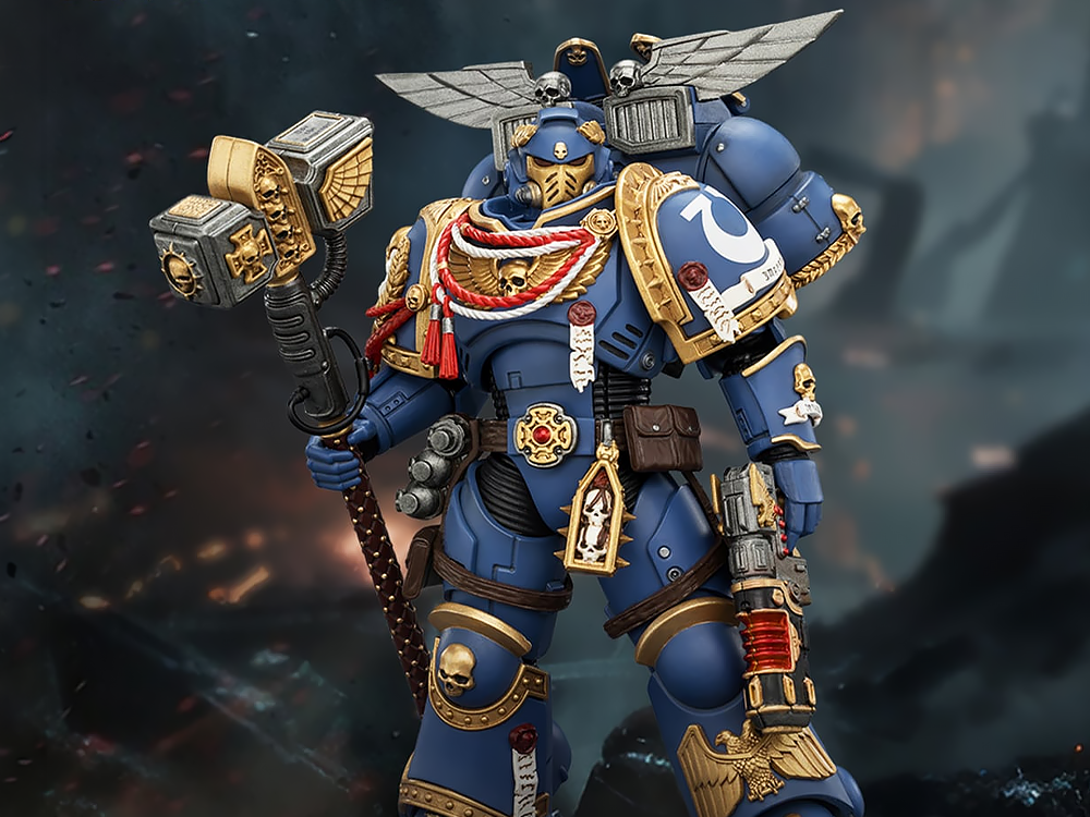 Warhammer 40,000: Space Marine 2 Ultramarines Assault Intercessor (Game Edition) 1/18 Scale Action Figure Gallery Image 1
