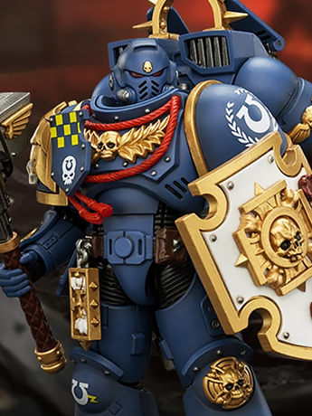 Warhammer 40,000 Ultramarines Captain with Jump Pack and Relic Shield 1/18 Scale Action Figure Gallery Image 2