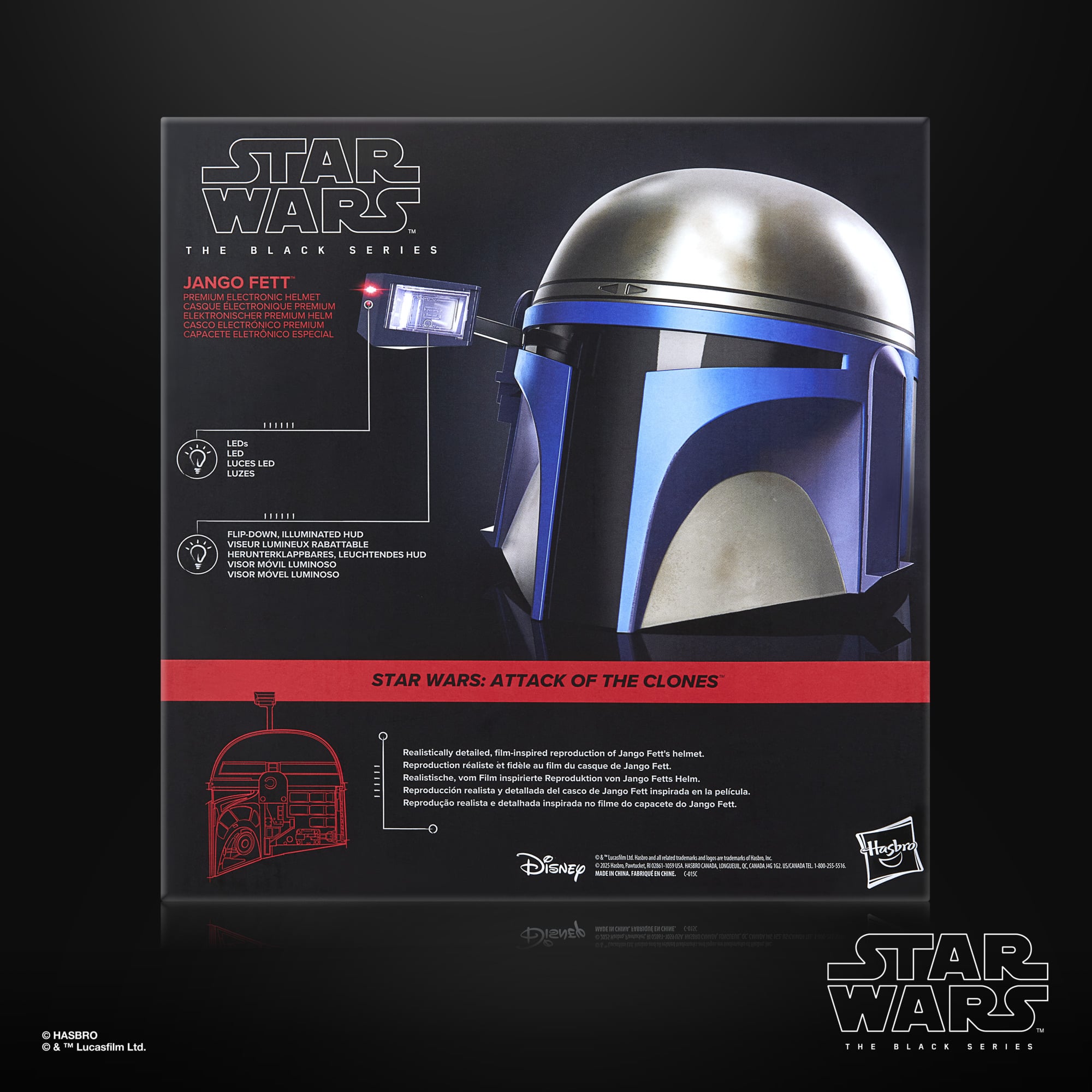 Star Wars: The Black Series Jango Fett (Attack of the Clones) 1:1 Scale Wearable Electronic Helmet Gallery Image 8