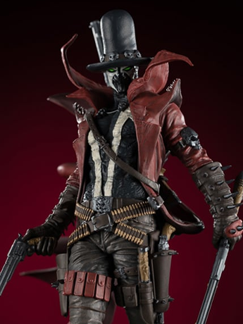 Image of Spawn: Black, White & Red All Over Gunslinger Spawn 1/10 Scale Limited Edition Resin Statue