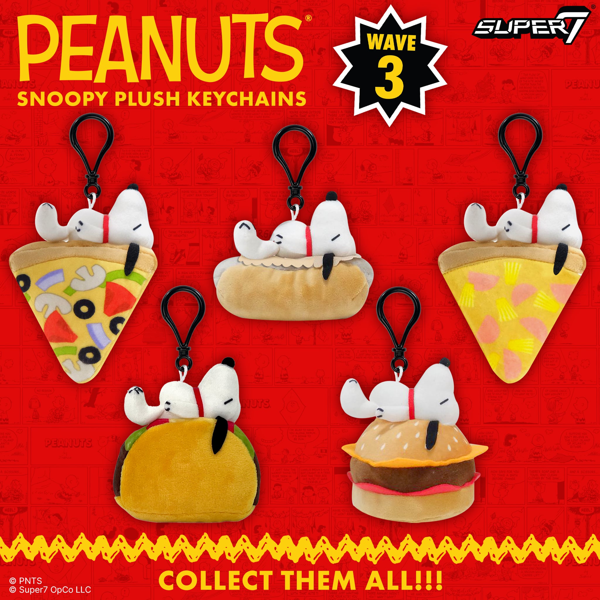Peanuts Super Duper Plush Snoopy (Food) Box of 12 Random Plush Keychains Gallery Image 16