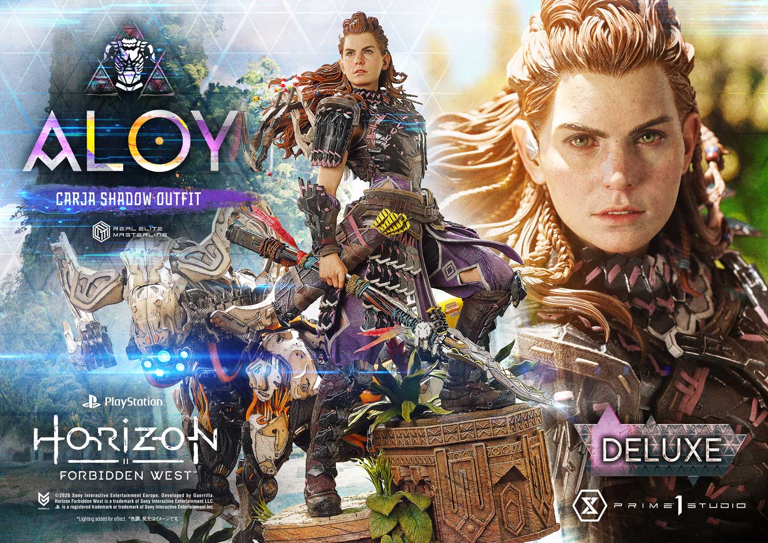 Horizon: Forbidden West Real Elite Masterline Aloy (Carja Shadow Outfit) (Deluxe Ver.) 1/3 Scale Statue Gallery Image 3