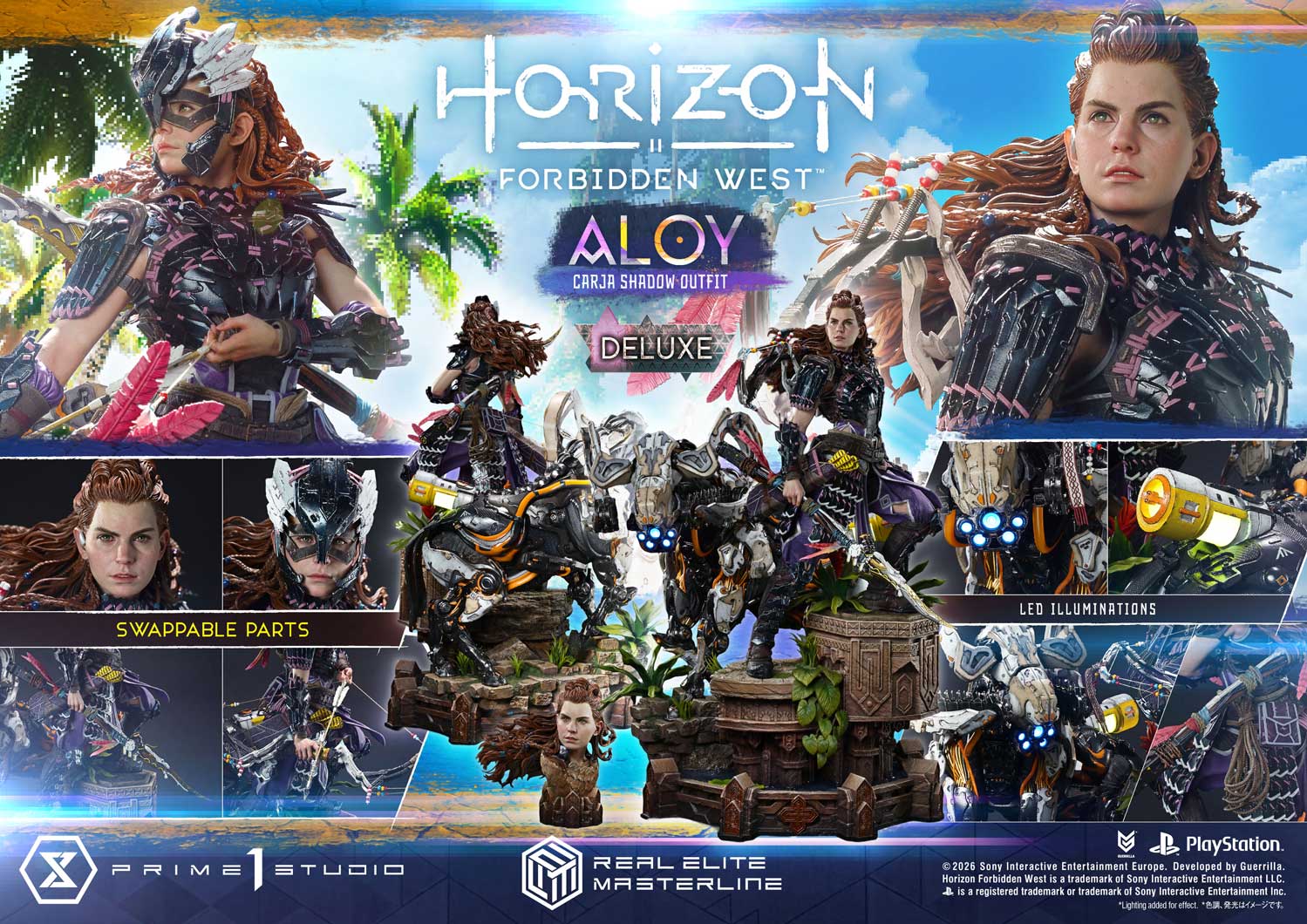 Horizon: Forbidden West Real Elite Masterline Aloy (Carja Shadow Outfit) (Deluxe Bonus Ver.) 1/3 Scale Limited Edition Statue Gallery Image 64