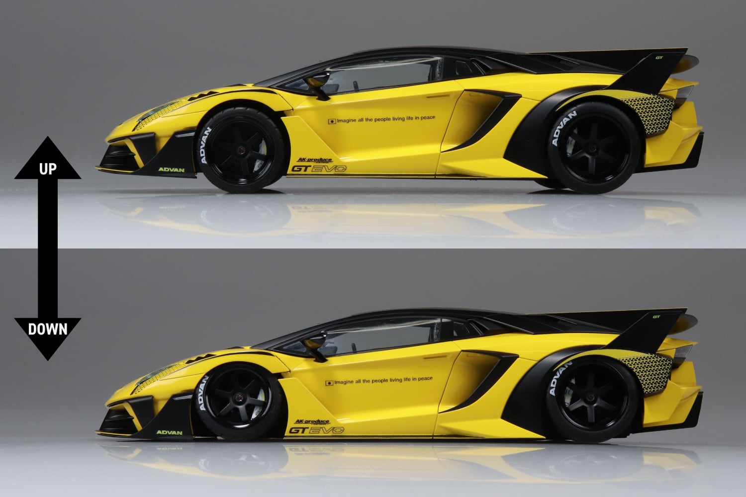 Liberty Walk #25 LB Silhouette Works Lamborghini Aventador GT Evo Ver.1 1/24 Scale Model Kit Gallery Image 7