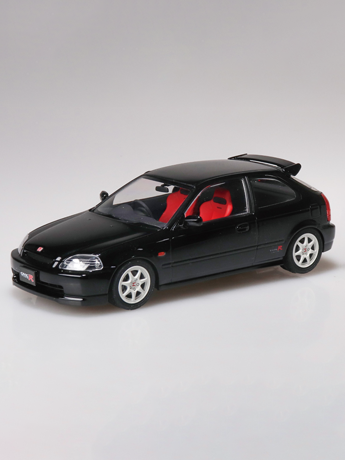 Aoshima Snap Car No.09-SB Honda Civic Type R 1997 (Starlight Black Pearl) 1/24 Scale Model Kit Gallery Image 2
