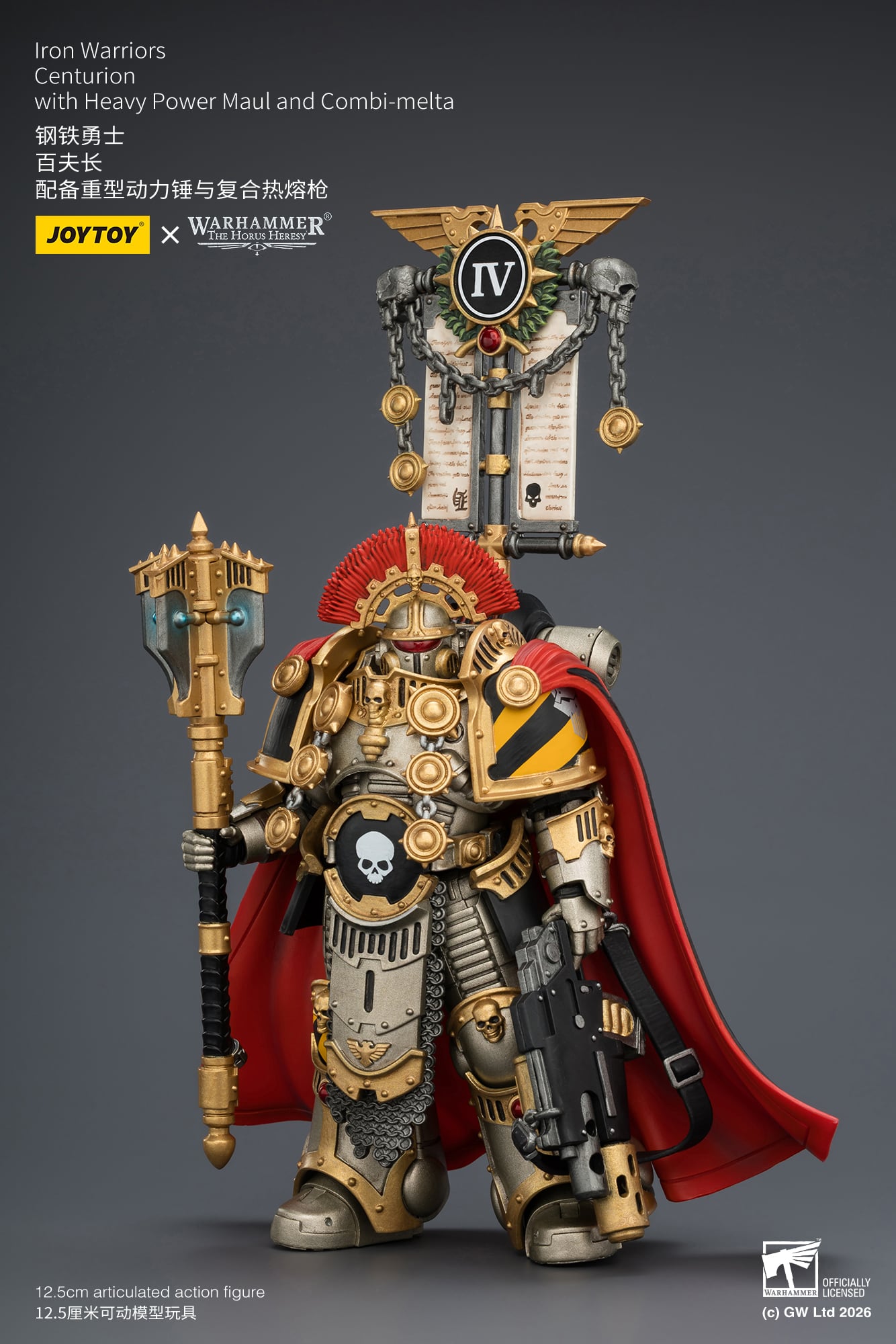 Warhammer: The Horus Heresy Iron Warriors Centurion with Heavy Power Maul and Combi-Melta 1/18 Scale Action Figure Gallery Image 6
