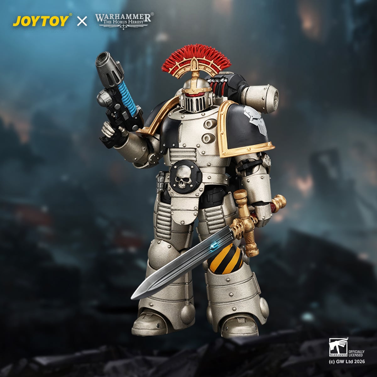 Warhammer: The Horus Heresy Iron Warriors MkII Tactical Sergeant with Power Sword, Bolt Pistol and Plasma Pistol 1/18 Scale Action Figure Gallery Image 3