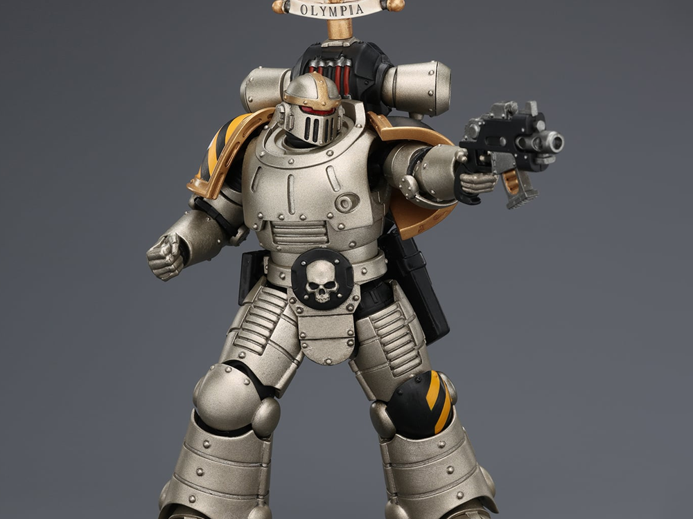 Warhammer: The Horus Heresy Iron Warriors MkII Legionary 1 with Vexilla, Bolter and Bolt Pistol 1/18 Scale Action Figure Gallery Image 1