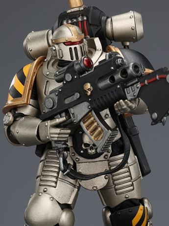 Image of Warhammer: The Horus Heresy Iron Warriors MkII Legionary 1 with Vexilla, Bolter and Bolt Pistol 1/18 Scale Action Figure