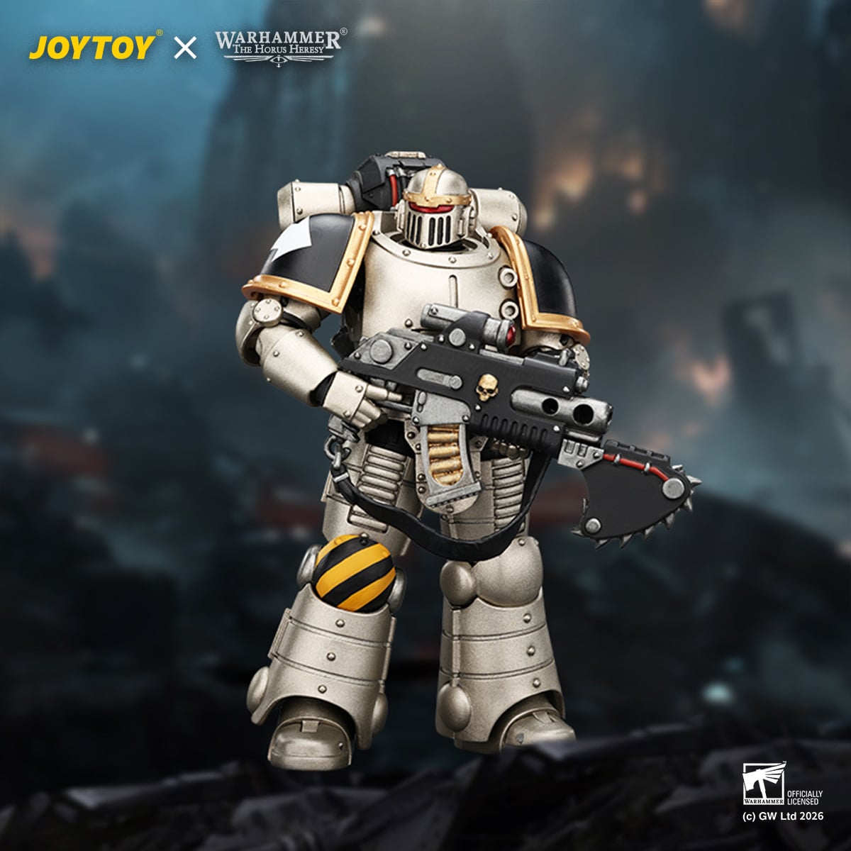 Warhammer: The Horus Heresy Iron Warriors MkII Legionary 3 with Bolter and Bolt Pistol 1/18 Scale Action Figure Gallery Image 3
