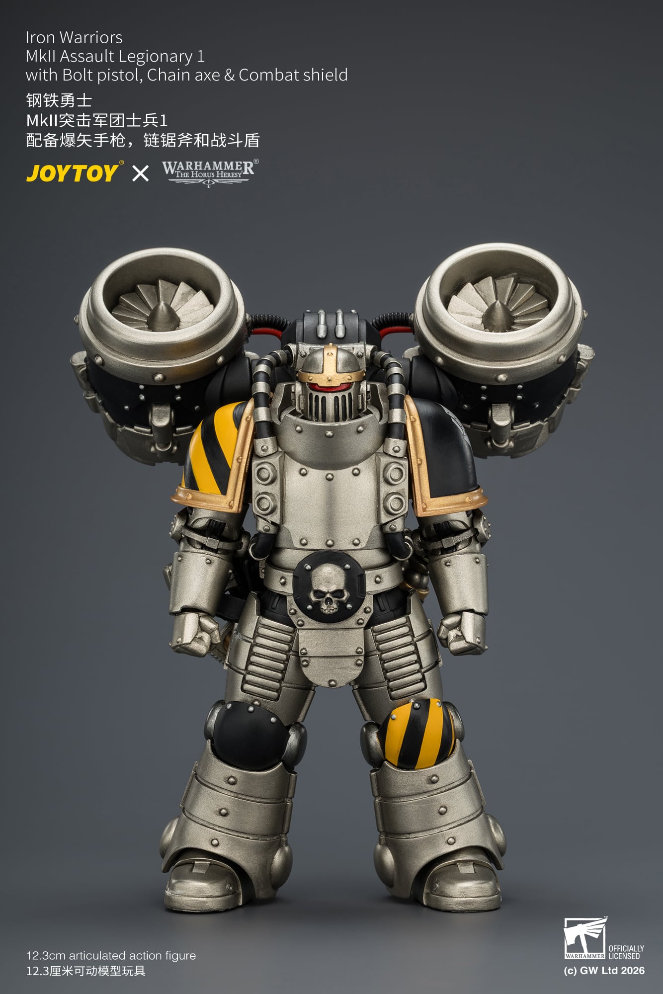 Warhammer: The Horus Heresy Iron Warriors MkII Assault Legionary 1 with Bolt Pistol, Chain Axe & Combat Shield 1/18 Scale Action Figure Gallery Image 4