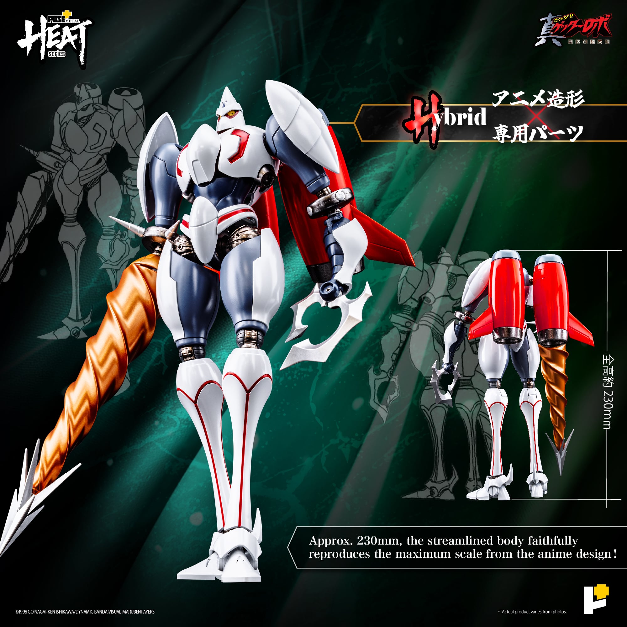 Getter Robo Armageddon Pose+ Metal Heat Series Shin Getter 2 Action Figure Gallery Image 7