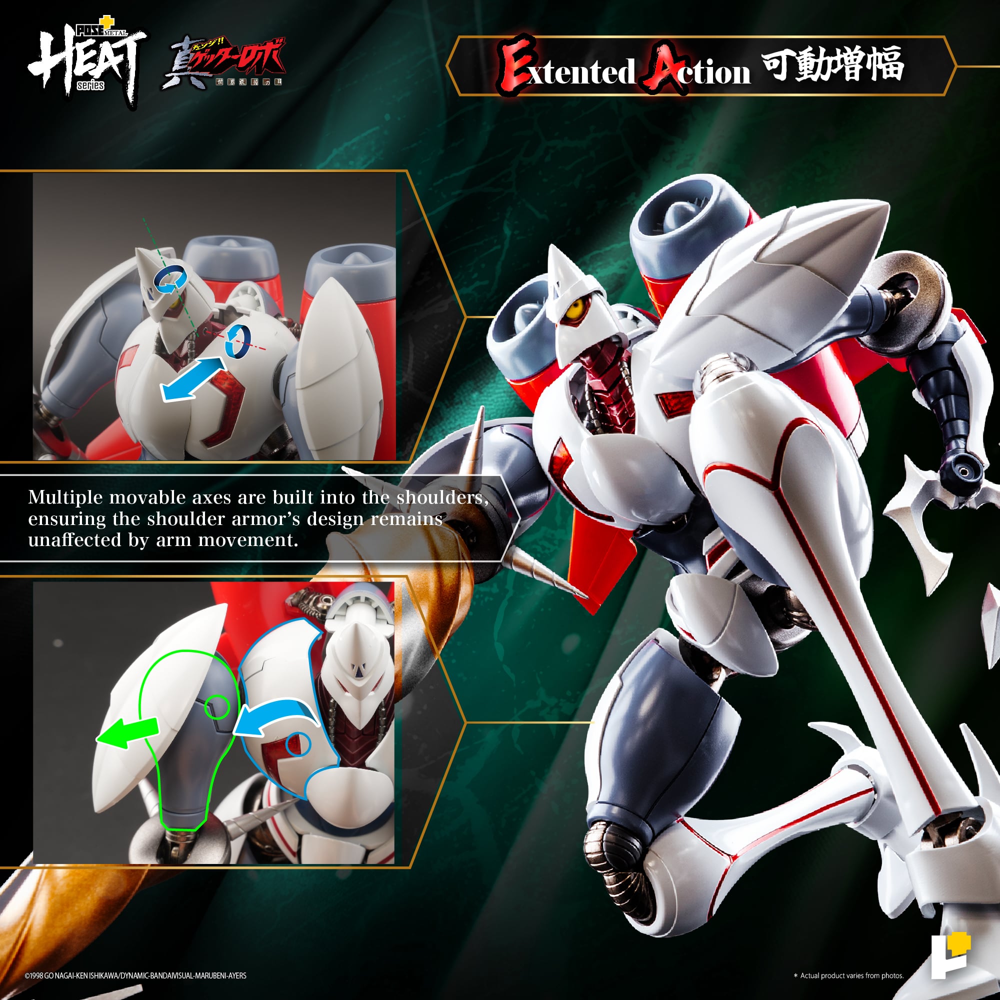 Getter Robo Armageddon Pose+ Metal Heat Series Shin Getter 2 Action Figure Gallery Image 15