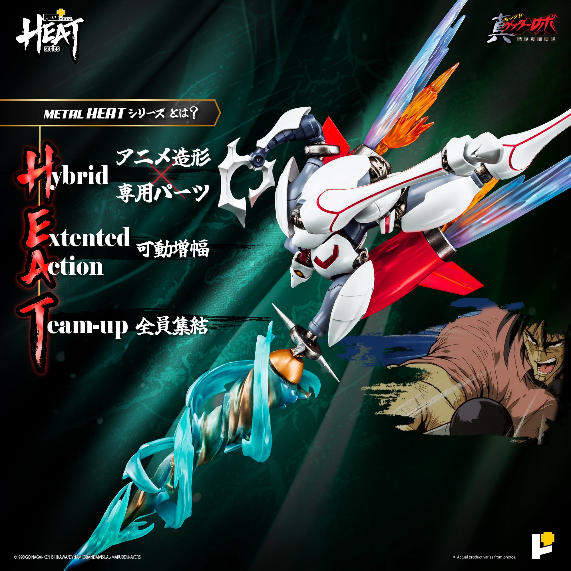 Getter Robo Armageddon Pose+ Metal Heat Series Shin Getter 2 Action Figure Gallery Image 5