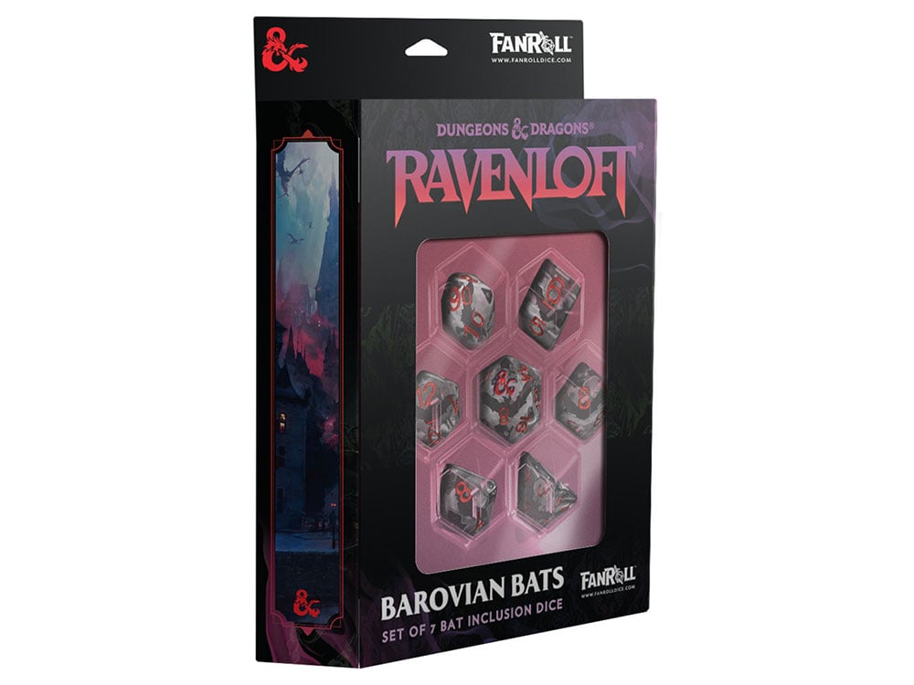 Dungeons and Dragons Mists of Ravenloft Barovian Bats Inclusion Dice Set Gallery Image 1