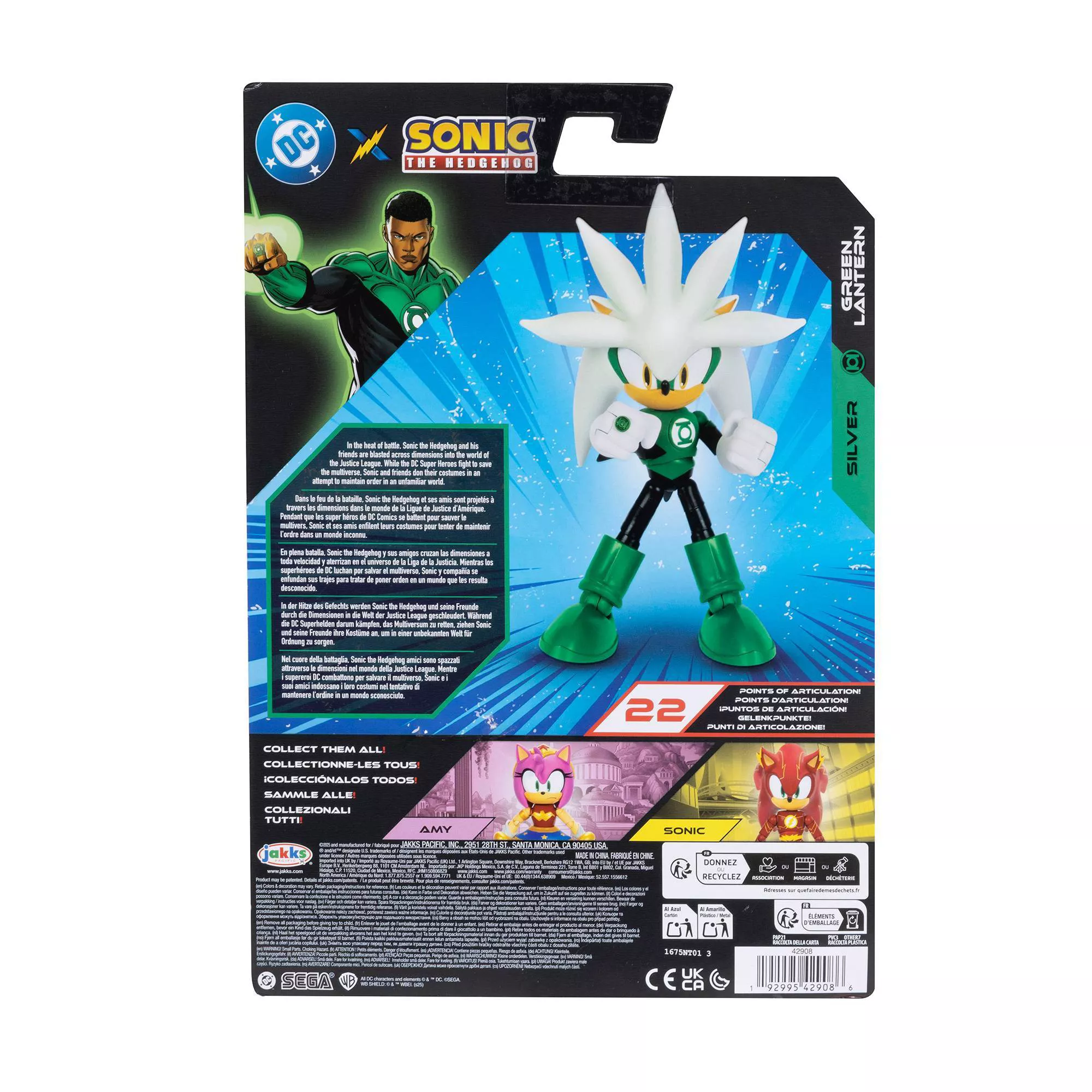 DC x Sonic the Hedgehog Silver as Green Lantern 5-Inch Scale Action Figure Gallery Image 7