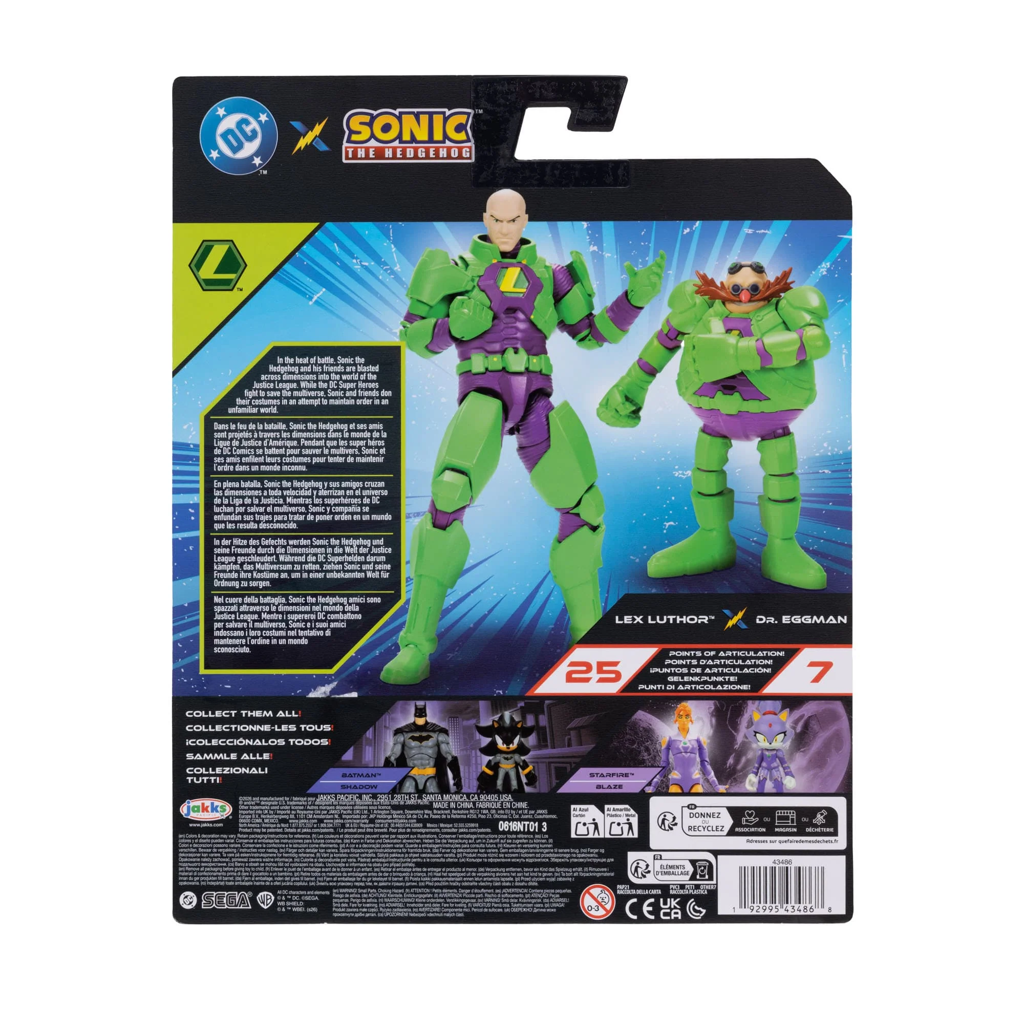 DC Comics x Sonic the Hedgehog Dr. Eggman & Lex Luthor Action Figure Two-Pack Gallery Image 6