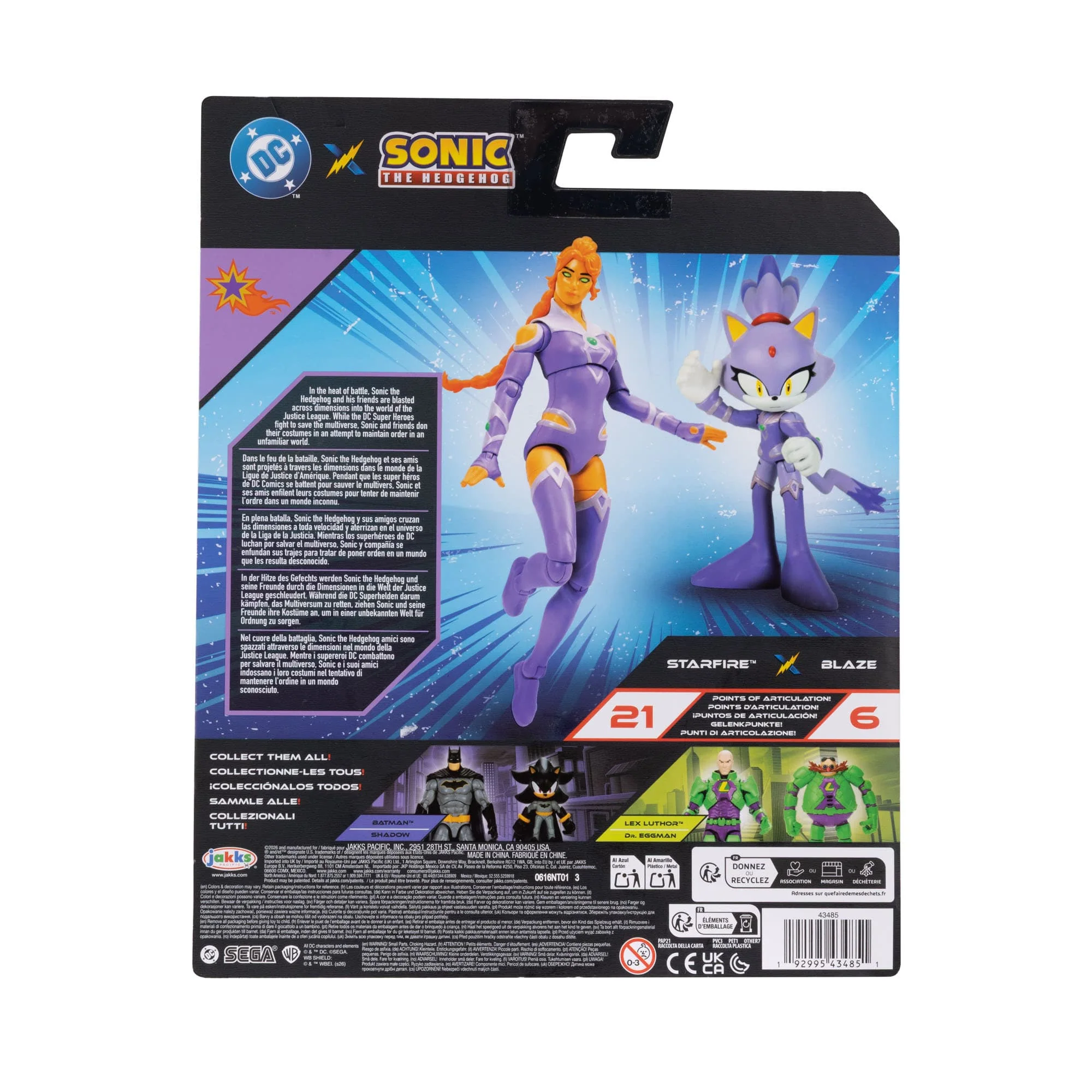 DC Comics x Sonic the Hedgehog Blaze the Cat & Starfire Action Figure Two-Pack Gallery Image 6
