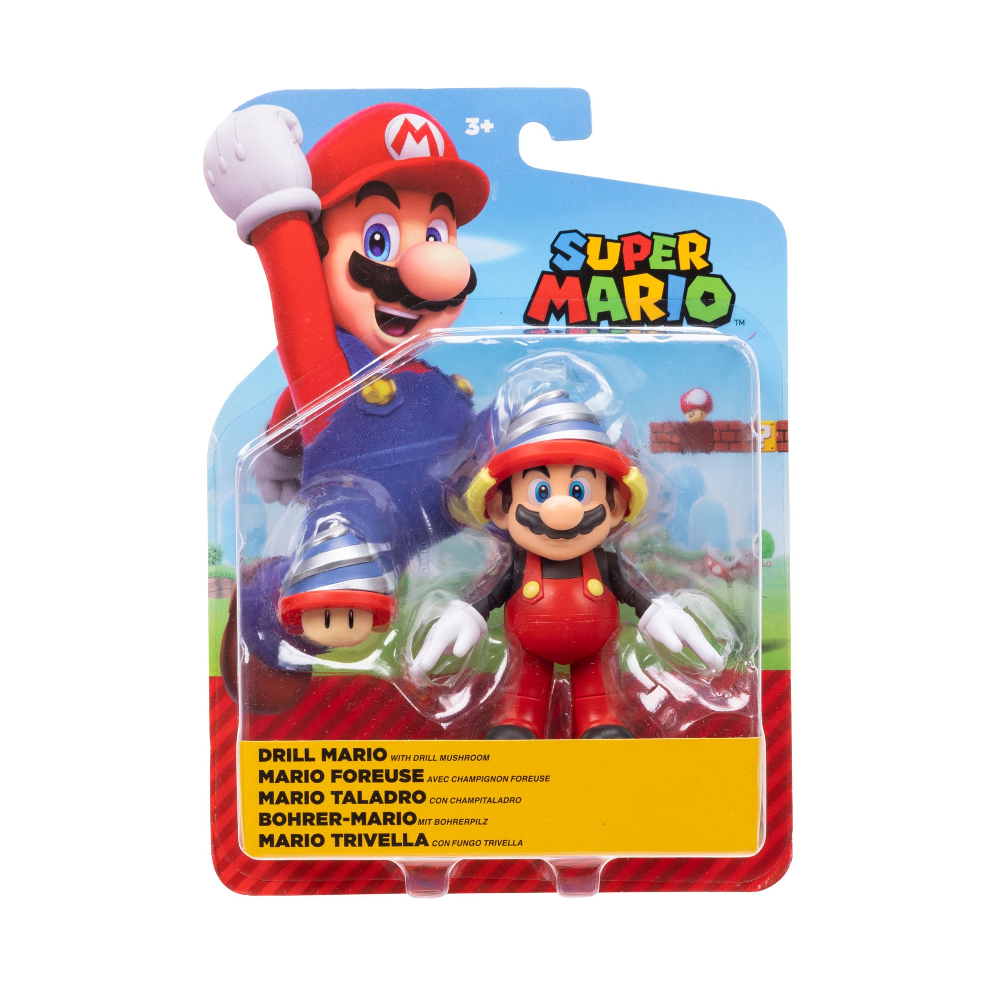 World of Nintendo Drill Mario with Drill Mushroom 4-Inch Scale Action Figure Gallery Image 4