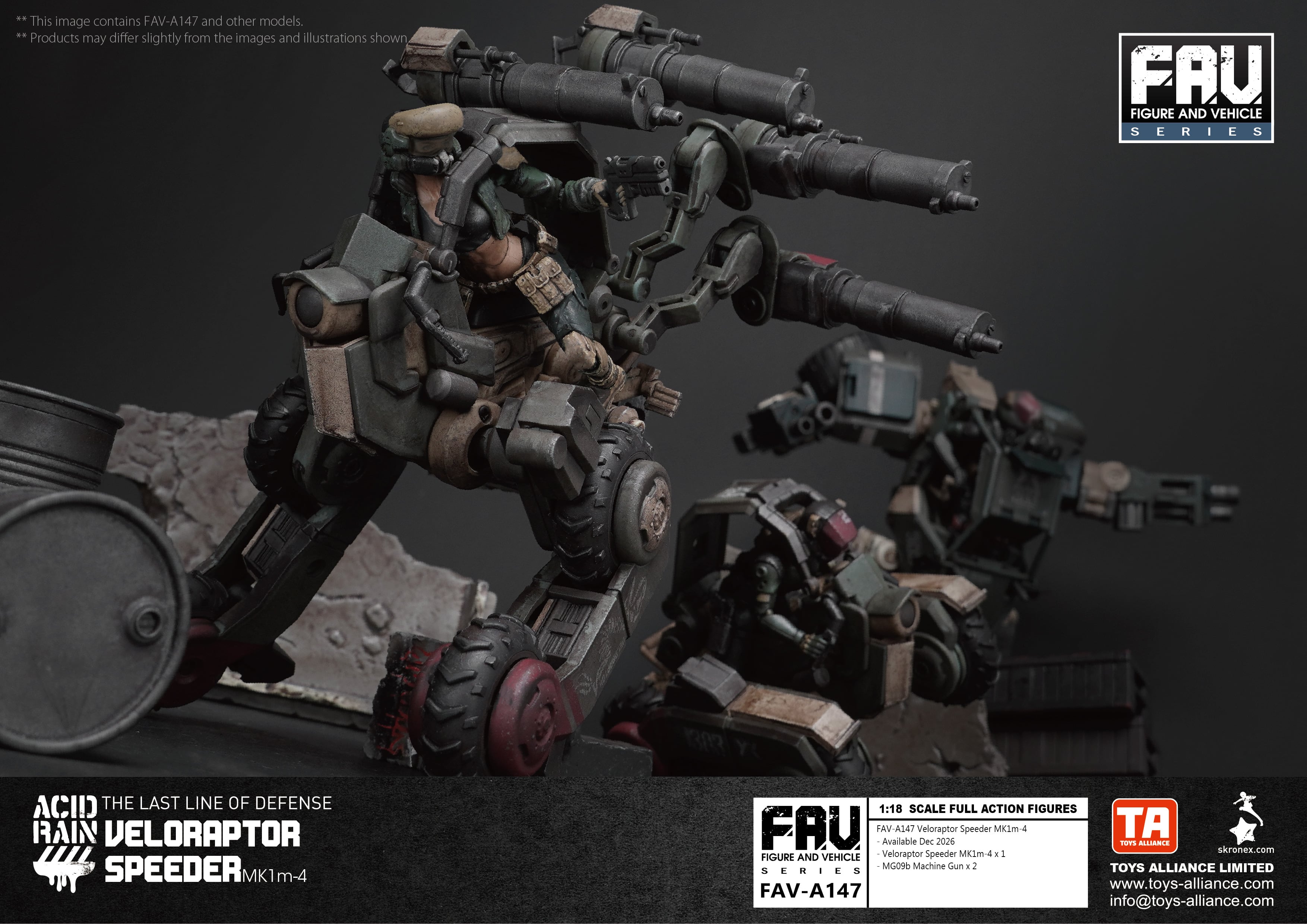 Acid Rain World FAV-A147 Veloraptor Speeder MK1m-4 1/18 Scale Vehicle Gallery Image 9