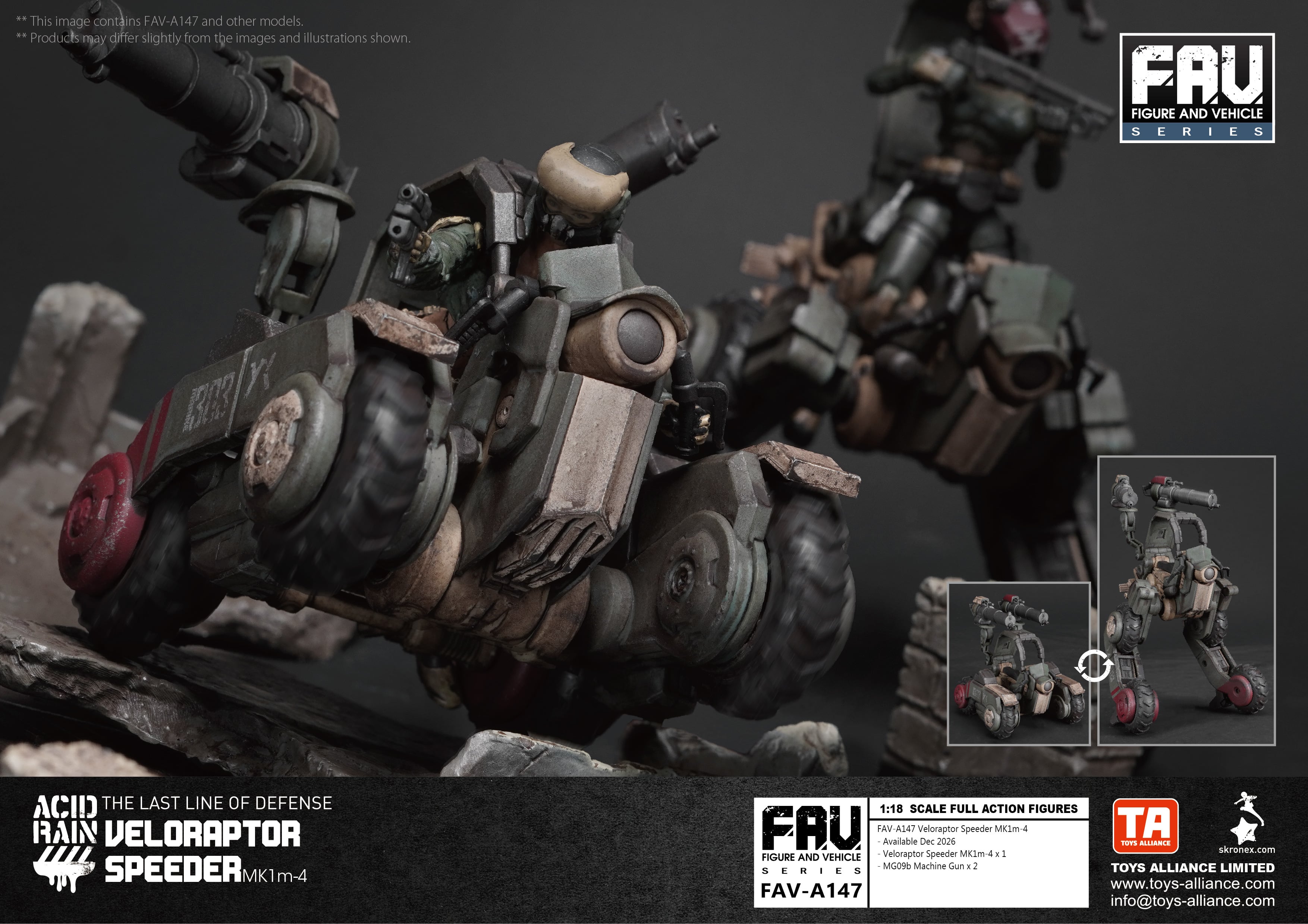 Acid Rain World FAV-A147 Veloraptor Speeder MK1m-4 1/18 Scale Vehicle Gallery Image 7