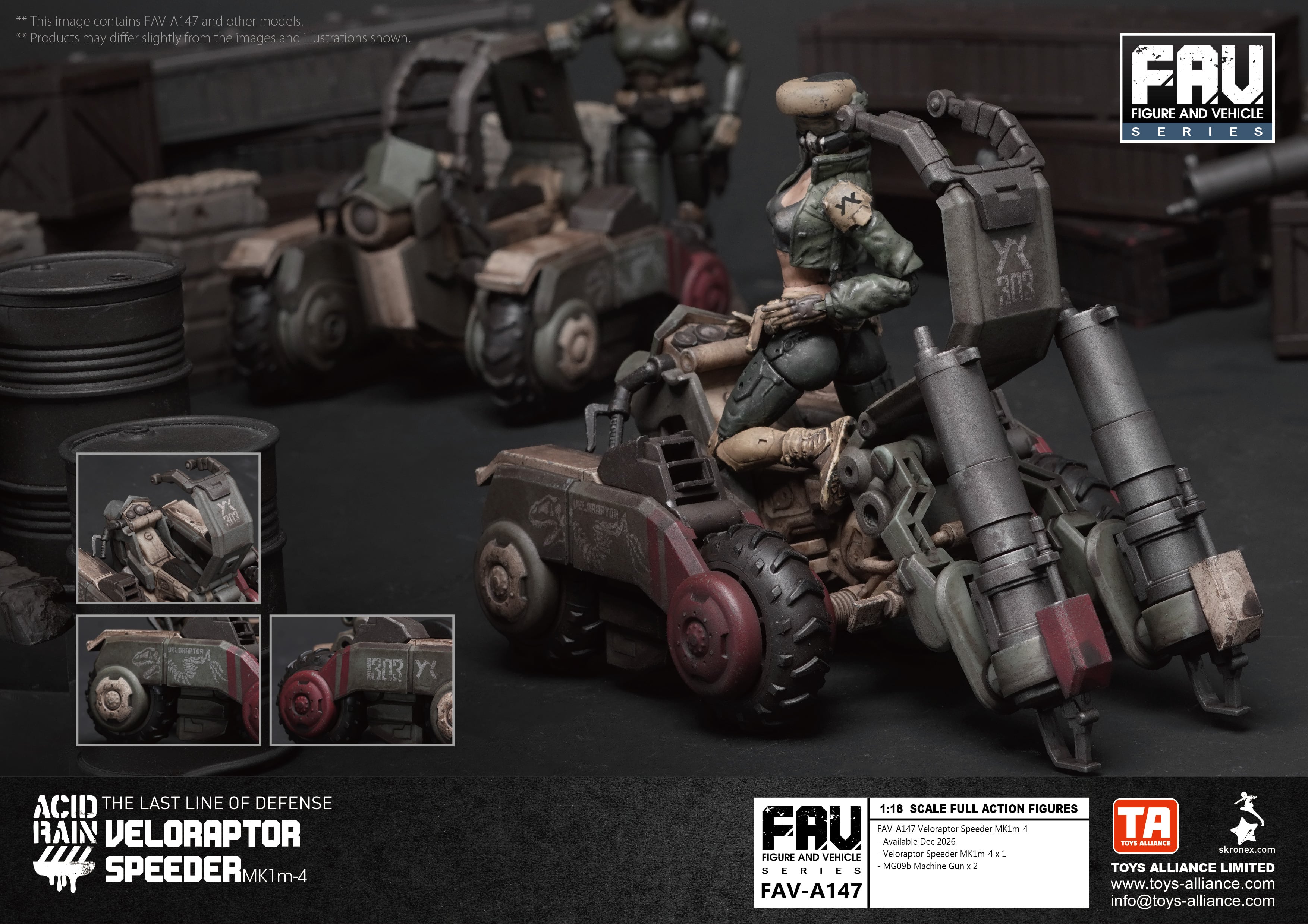 Acid Rain World FAV-A147 Veloraptor Speeder MK1m-4 1/18 Scale Vehicle Gallery Image 11