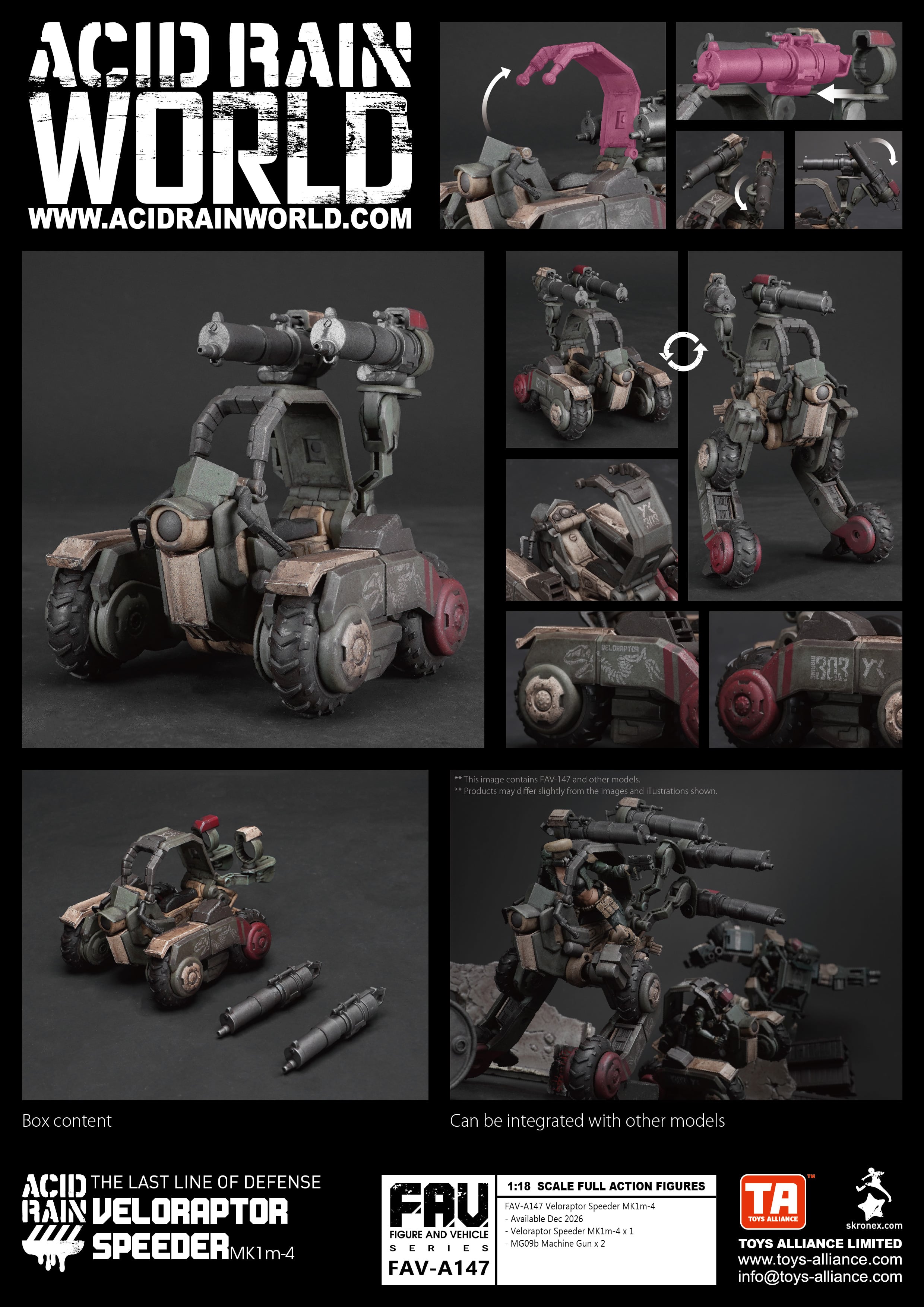 Acid Rain World FAV-A147 Veloraptor Speeder MK1m-4 1/18 Scale Vehicle Gallery Image 15