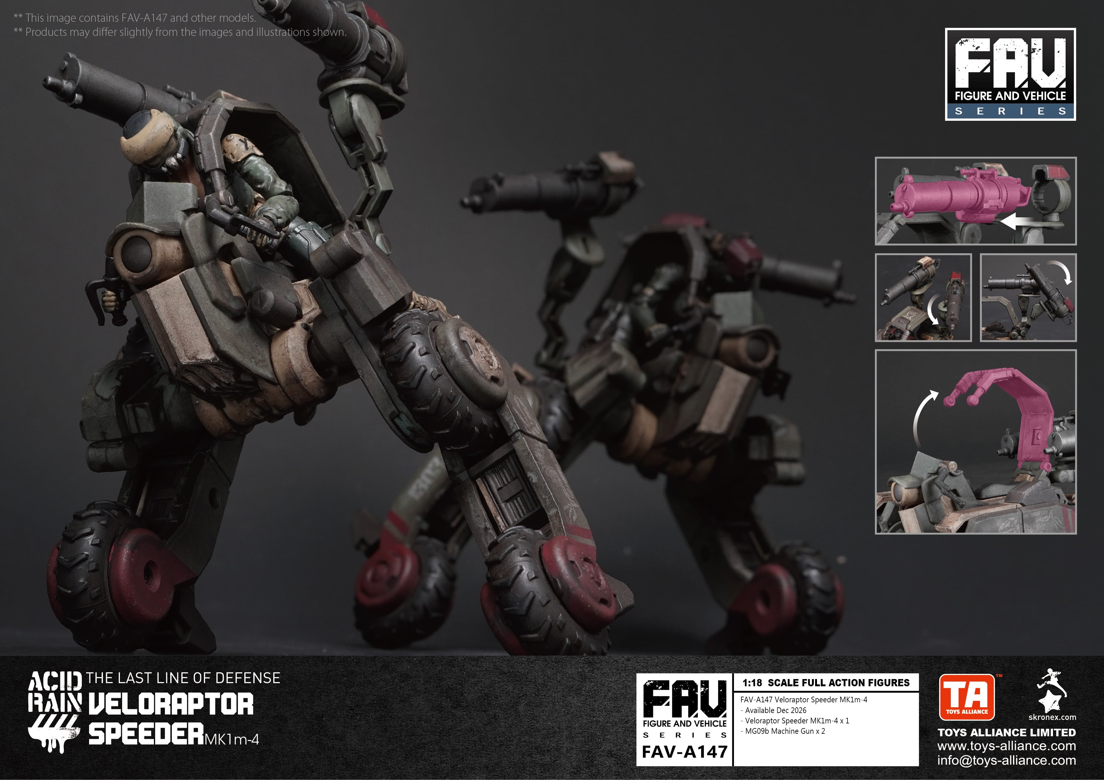 Acid Rain World FAV-A147 Veloraptor Speeder MK1m-4 1/18 Scale Vehicle Gallery Image 10