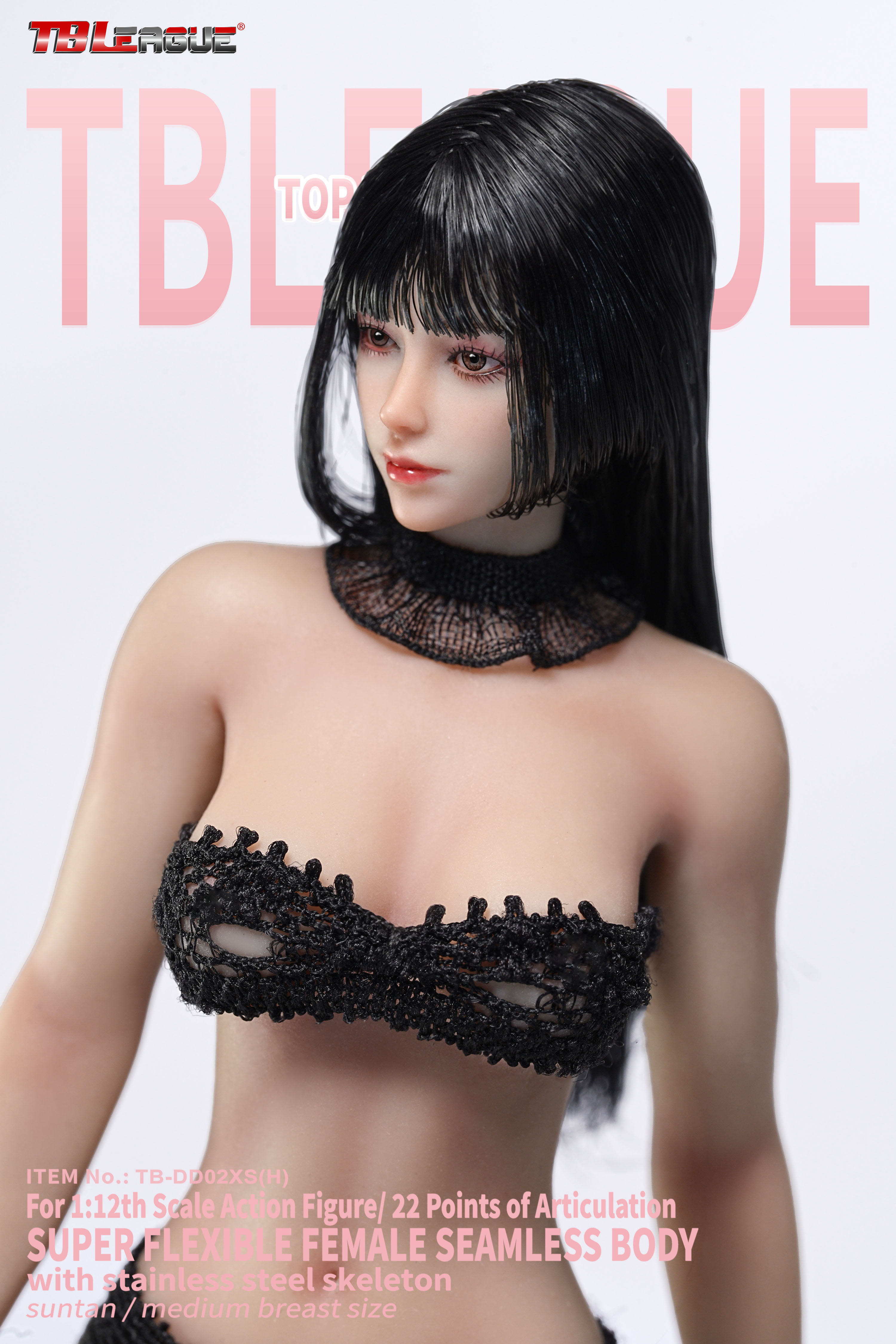 Female Body (Suntan Medium Bust) 1/12 Scale Body (TB-DD02XS with Head Sculpt) Gallery Image 13