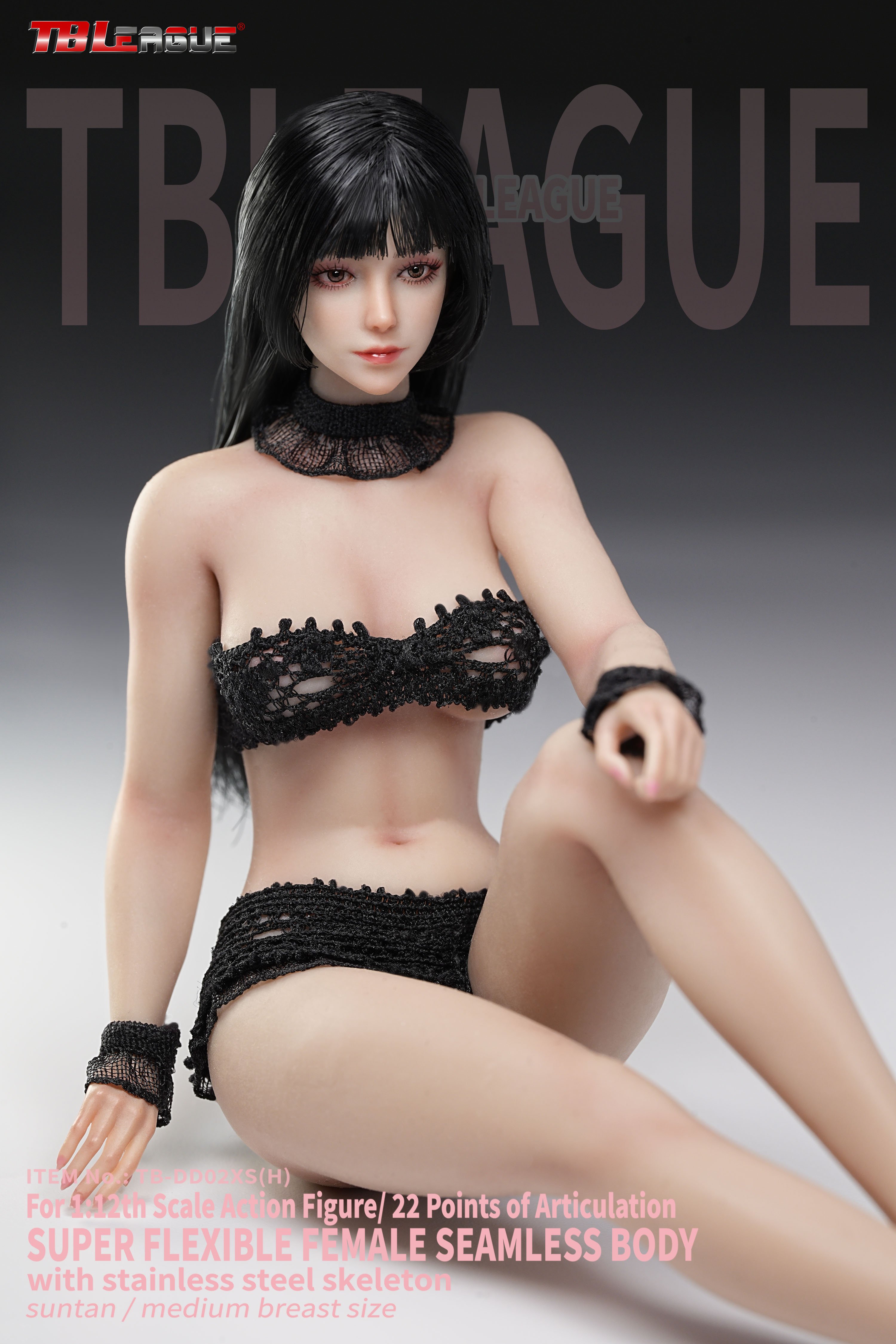Female Body (Suntan Medium Bust) 1/12 Scale Body (TB-DD02XS with Head Sculpt) Gallery Image 10