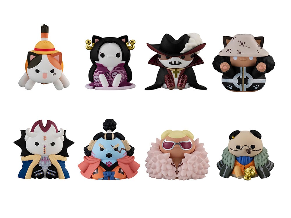 One Piece Mega Cat Project Nyan Piece Nyan! Luffy & the Seven Warlords of the Sea Ver. Box of 8 Random Figures (Reissue) Gallery Image 1