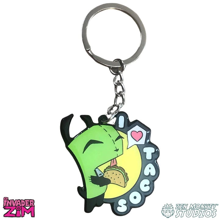 Invader Zim I Love Tacos Keychain Gallery Image 3