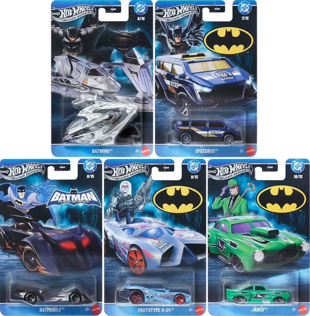 DC Comics Hot Wheels Silver Series 2026 Mix 2 Set of 5 Models Gallery Image 3