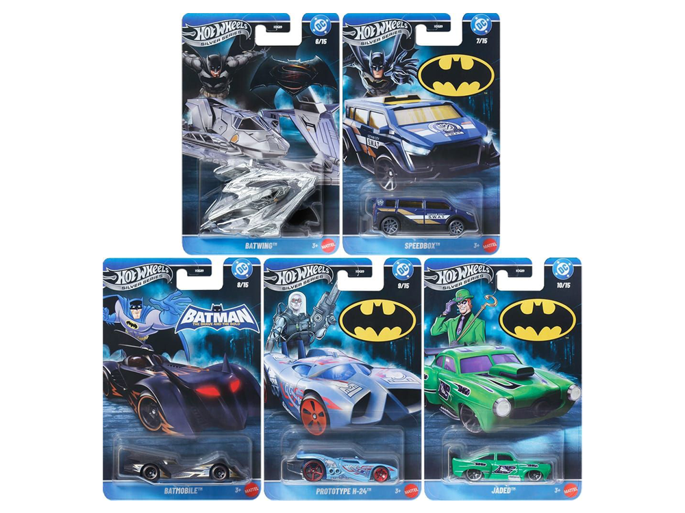 DC Comics Hot Wheels Silver Series 2026 Mix 2 Set of 5 Models Gallery Image 1